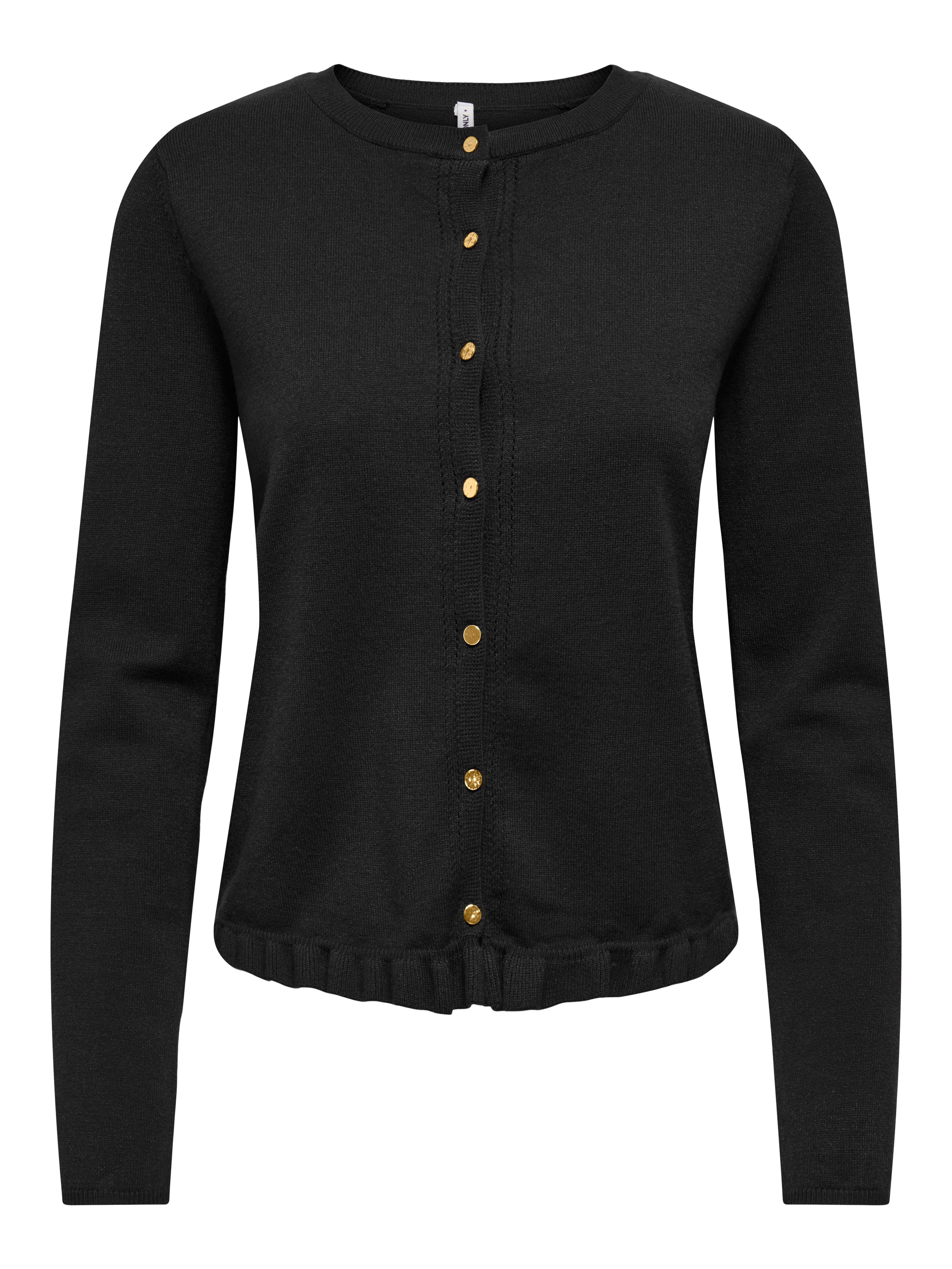 ONLY "ONLCINDEREL LS O-NECK FRILL CARDI CC KNT" Materialmix, regular fit