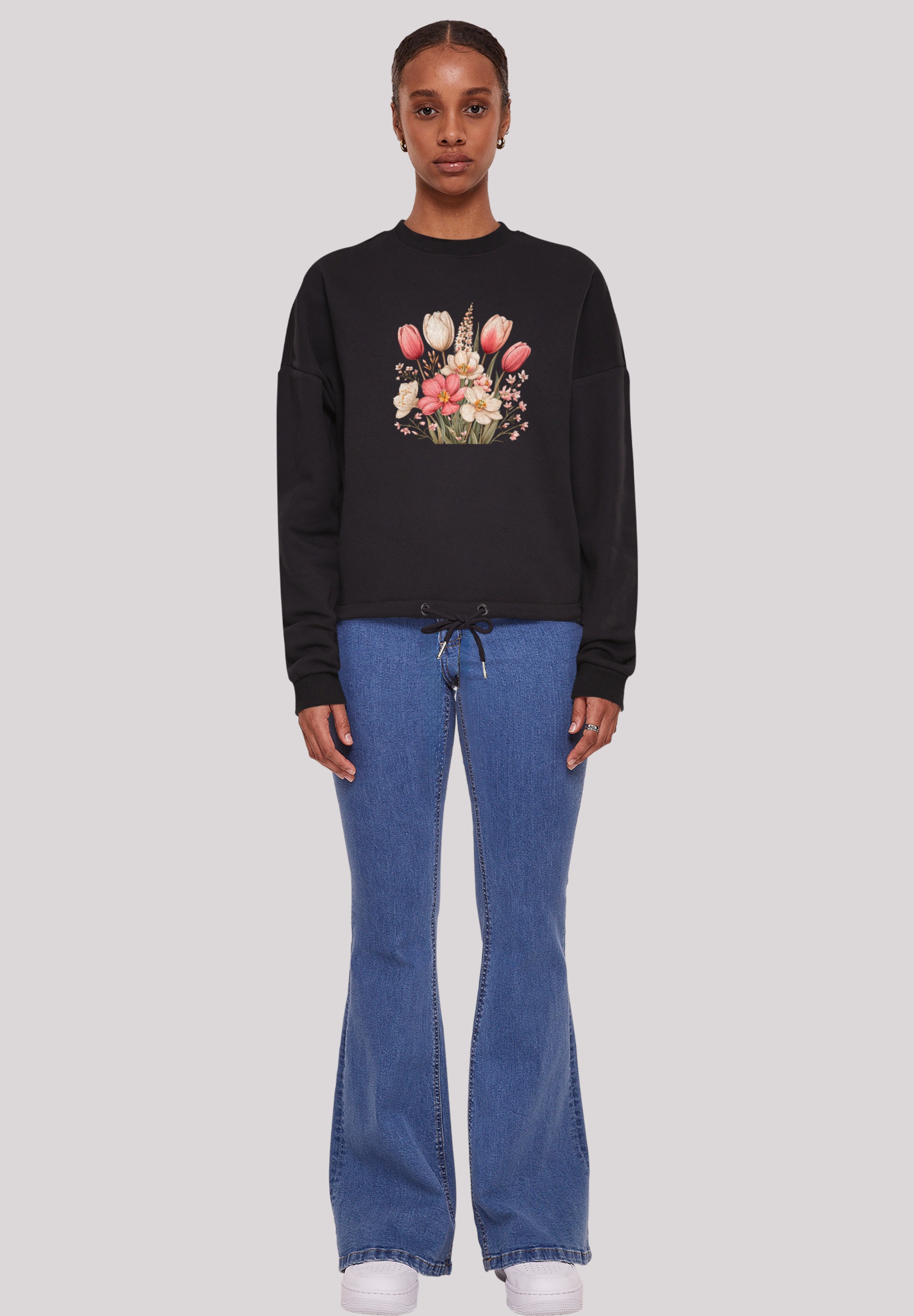 F4NT4STIC Sweatshirt »Rosa weißer Frühlingsblumenstrauß«, Premium Qualität