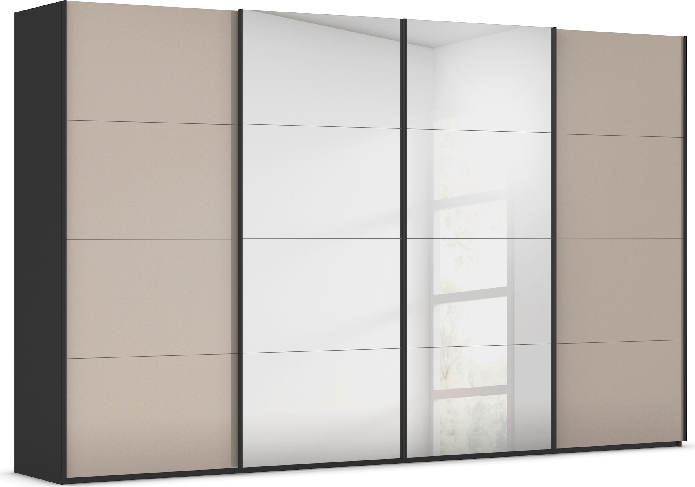 rauch "Kleiderschrank Schrank Garderobe Schlafzimmerschrank SCALE-FYRA" edle viergeteilte Türen Spiegel/Glas-Mix viele Farben MADE IN GERMANY