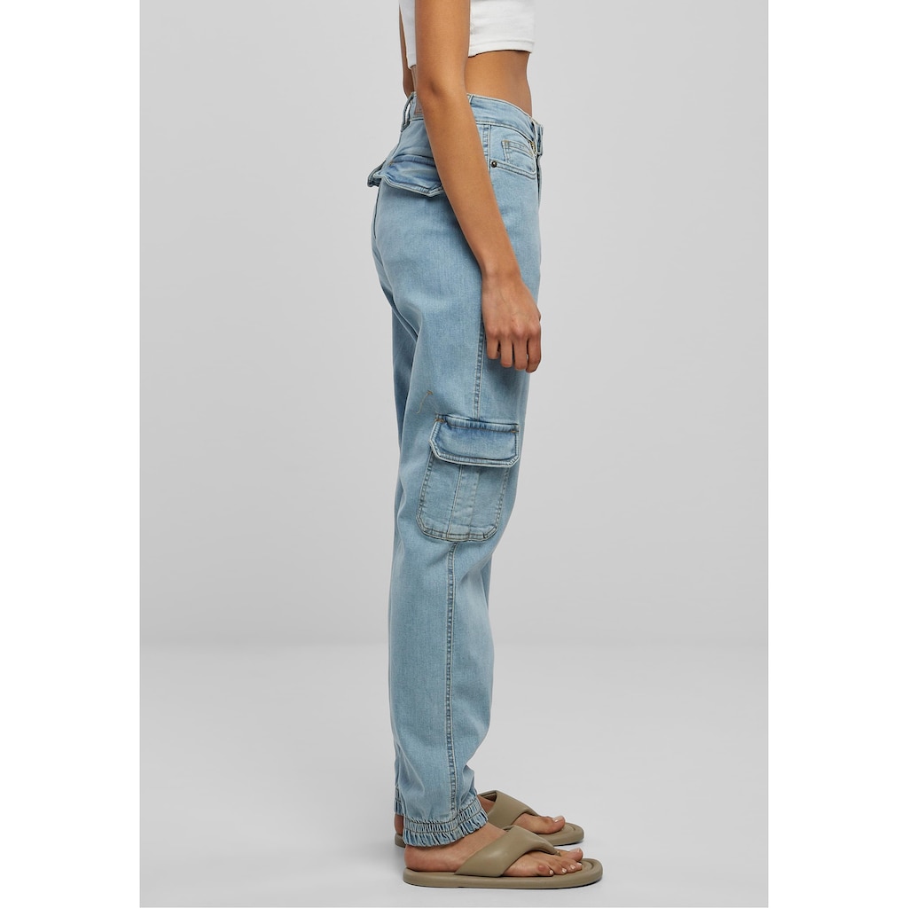 URBAN CLASSICS Stoffhose »Urban Classics Damen Ladies Organic Stretch Denim Cargo Pants«, (1 tlg.)