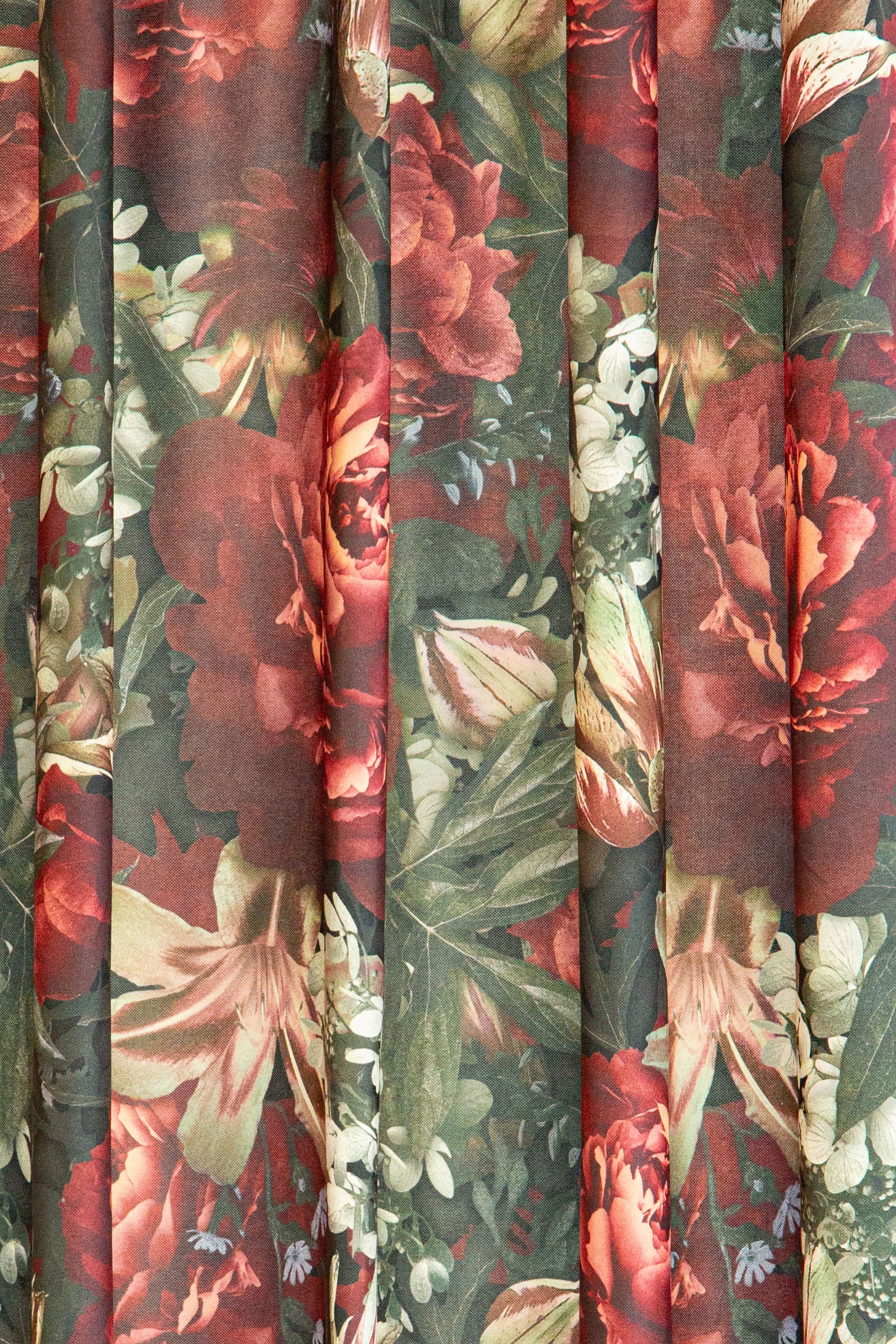 HOMING Vorhang BAUR rot, rose, floral, Blumen, (1 »Roja«, St.), blickdicht, | Wohnzimmer, Schlafzimmer