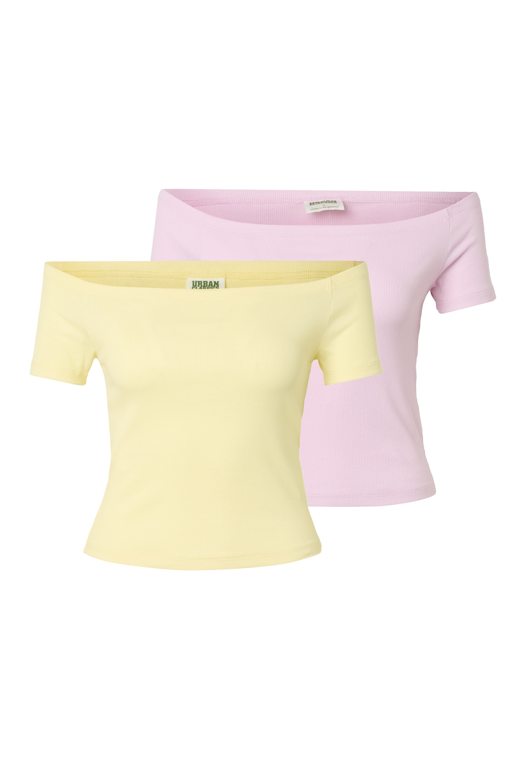 URBAN CLASSICS T-Shirt "Urban Classics Ladies Organic Off Shoulder Rib Tee 2-Pack" 1