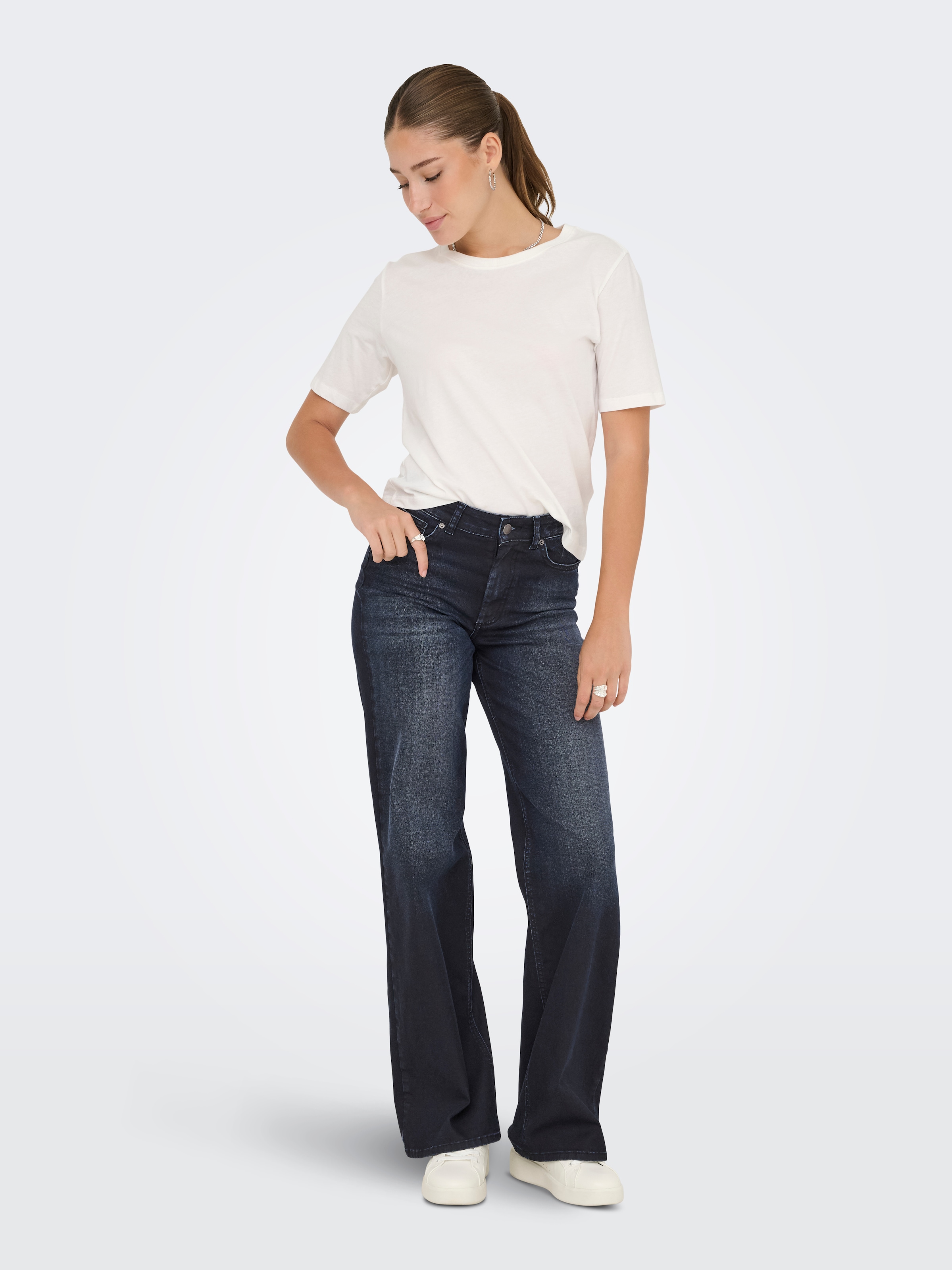 ONLY High-waist-Jeans »ONLMADISON BLUSH HW WD COAT DNM REA6NOOS«