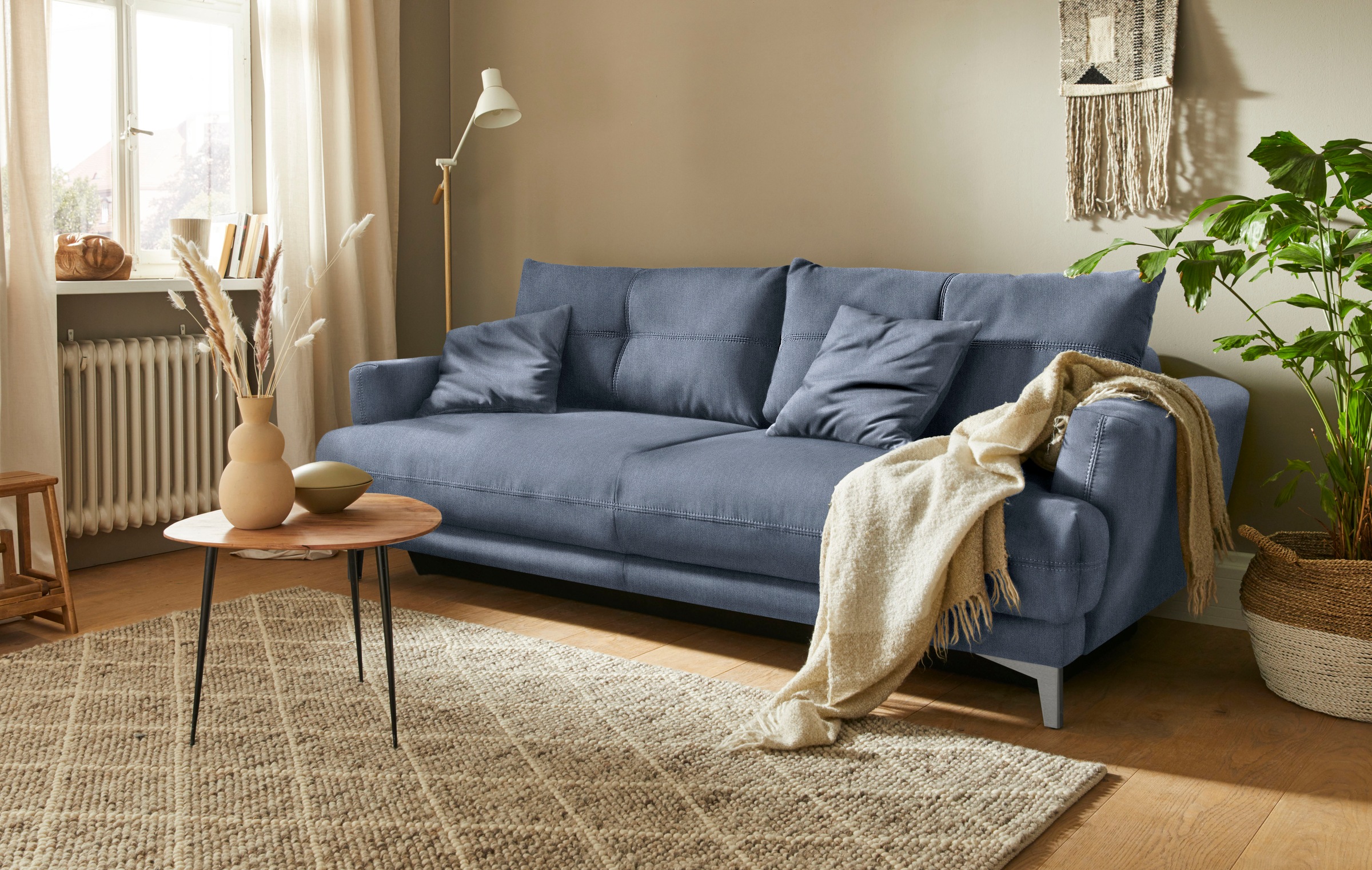 Mr. Couch Schlafsofa Lewis, 5 Jahre Hersteller-Garantie auf Kaltschaumpolsterung, Inklusive Bettfunktion, Nachhaltigkeit, Exklusivkollektion