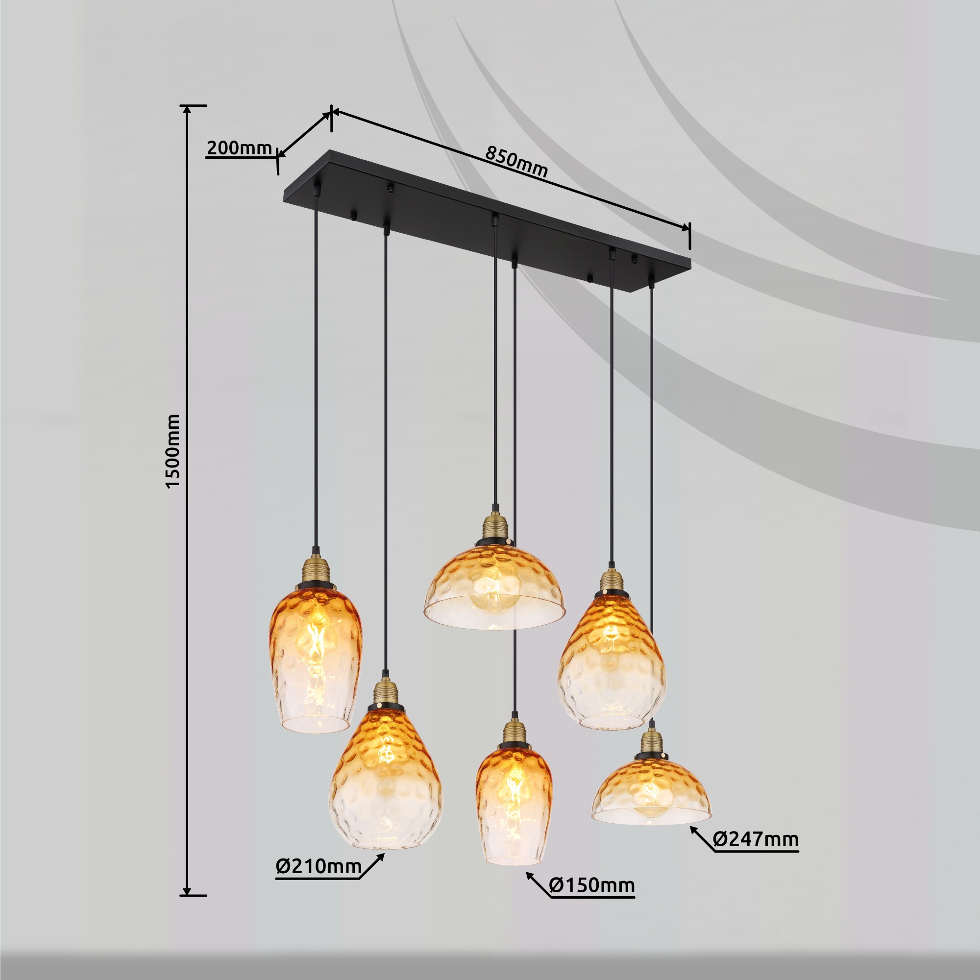 GLOBO LIGHTING Hängeleuchte »SALVY« E27 1 Stk. Hängelampe/Pendelleuchte/Esszimmer/Wohnzimmer/Esstisch