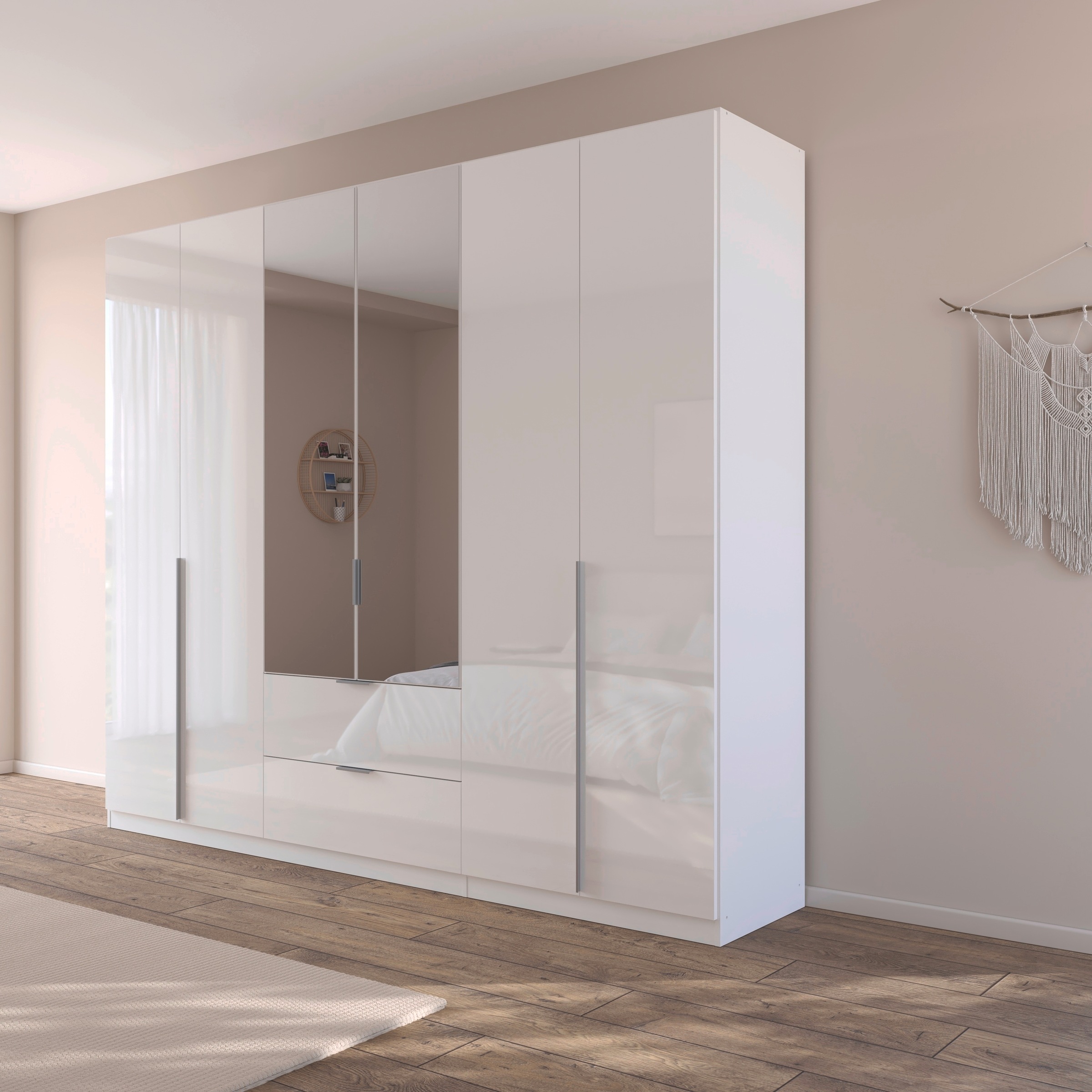 Thumbnail - OTTO home Drehtürenschrank "Kleiderschrank Schrank Garderobe AGORDO mit Dekor- oder Hochglanzfront" in zwei Griff-Farben...