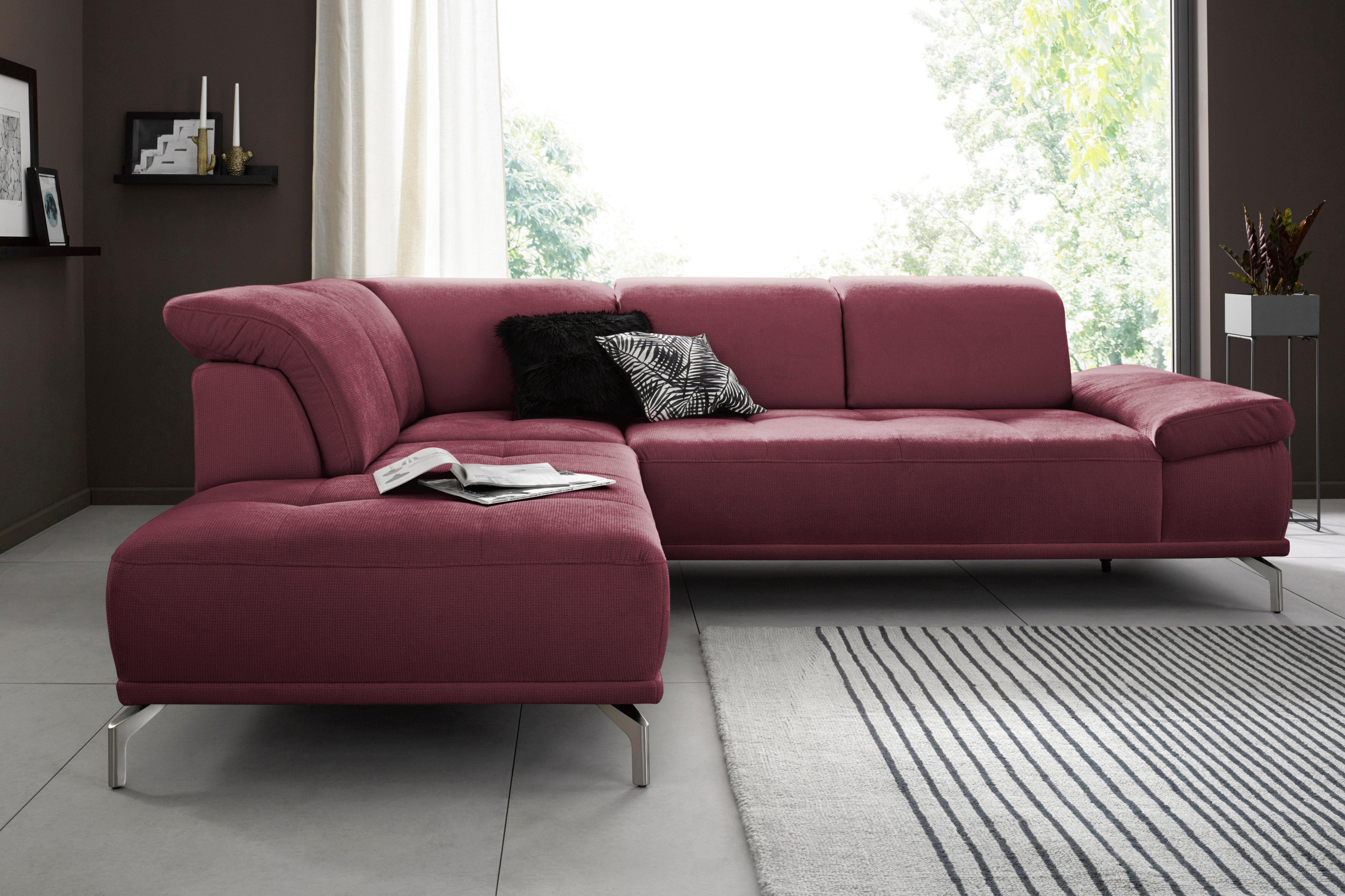 OTTO home Ecksofa "Caluna" Inkl.Sitztiefenverstellung, wahlweise mit Kopf- und Armteilverstellung