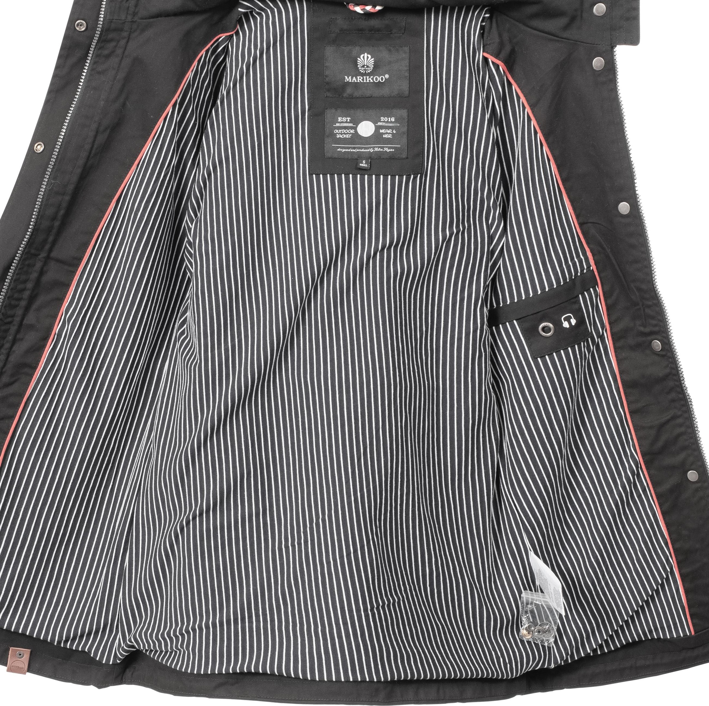 Marikoo Outdoorjacke »Nyokoo«, mit Kapuze, modische Baumwoll Übergangsjacke mit großer Kapuze