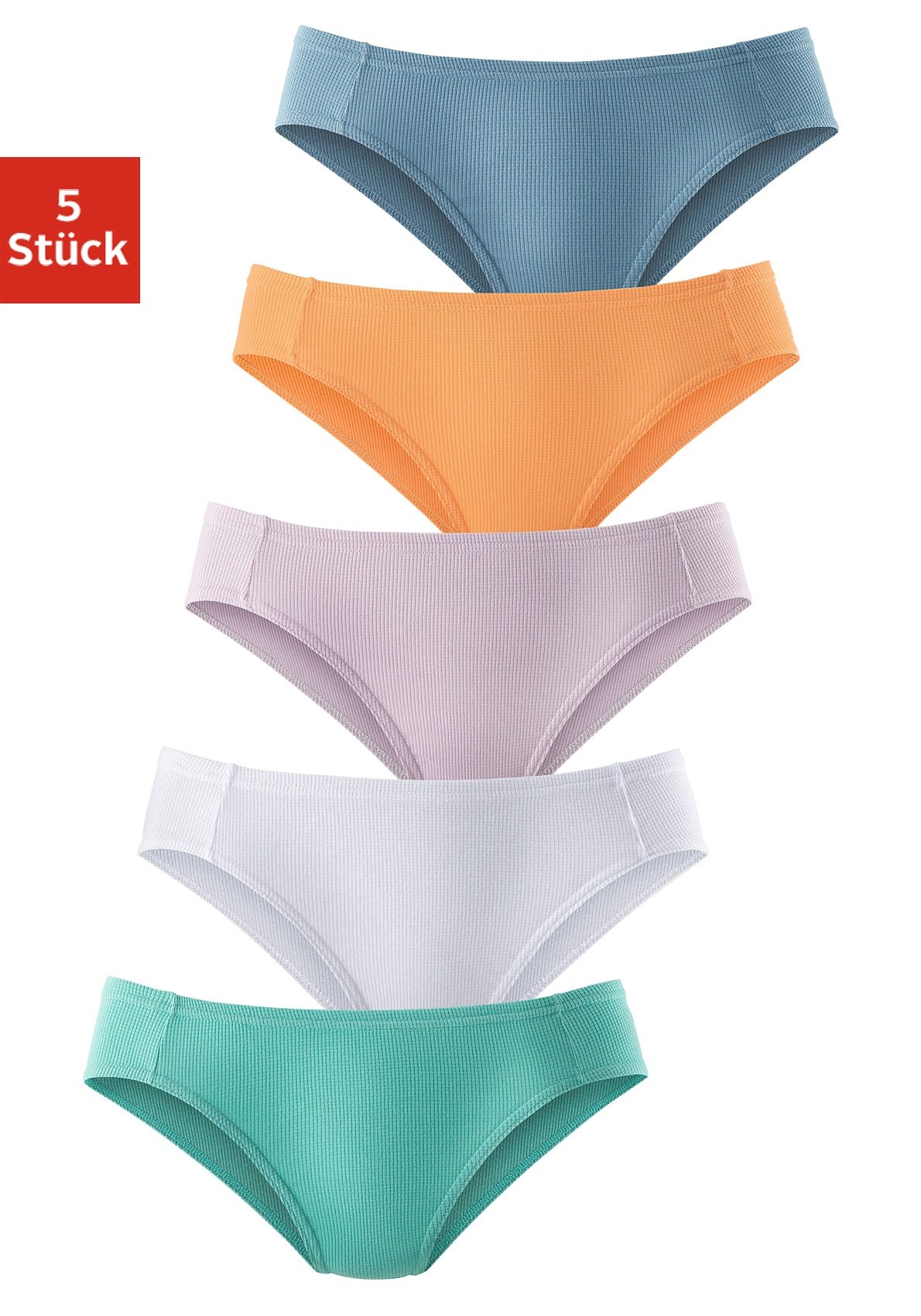 petite fleur by Lascana Bikinislip 5er-Pack, aus weicher Pikee-Qualität