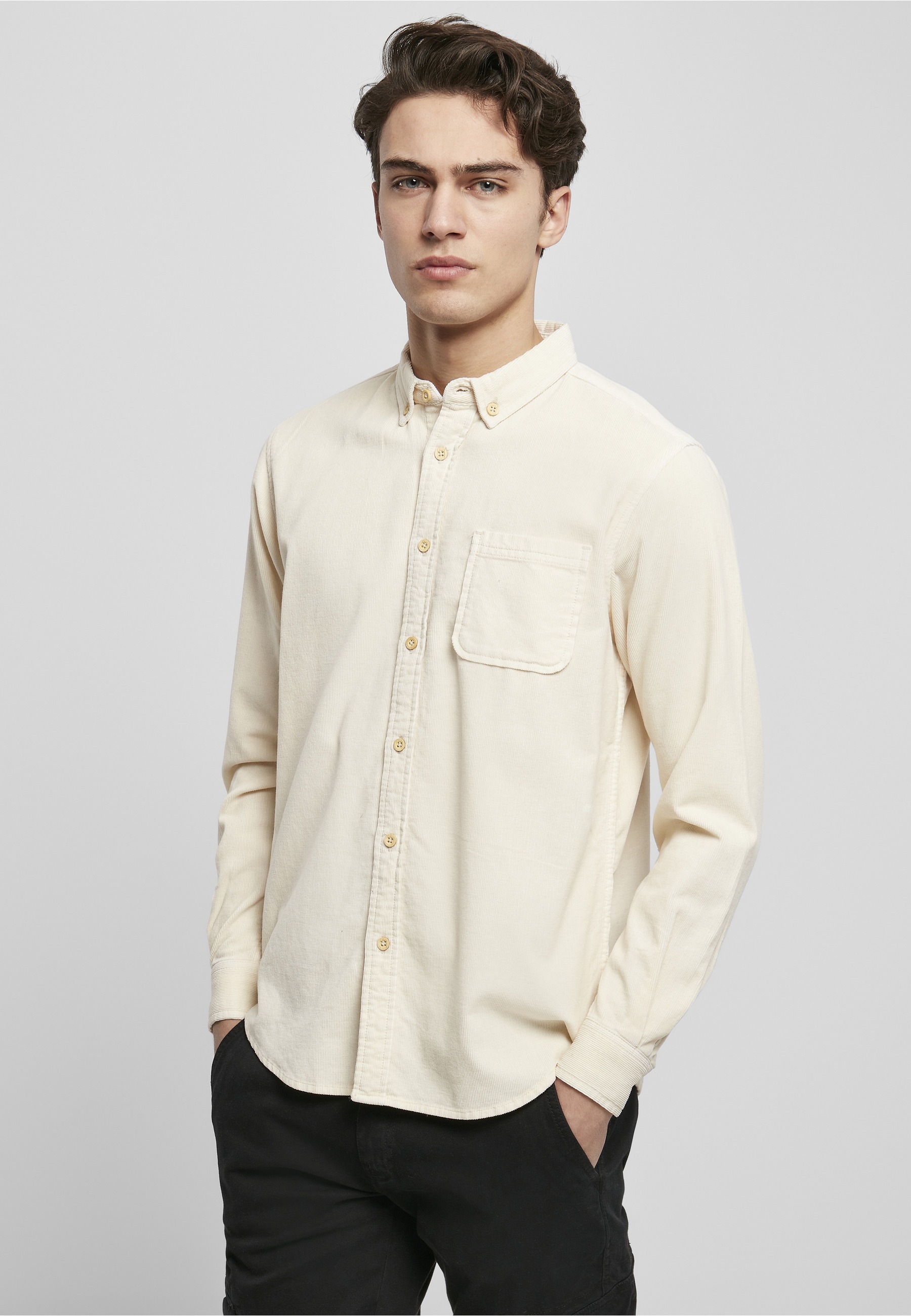 URBAN CLASSICS Langarmhemd »Urban Classics Herren Corduroy Shirt« 1 Stk.