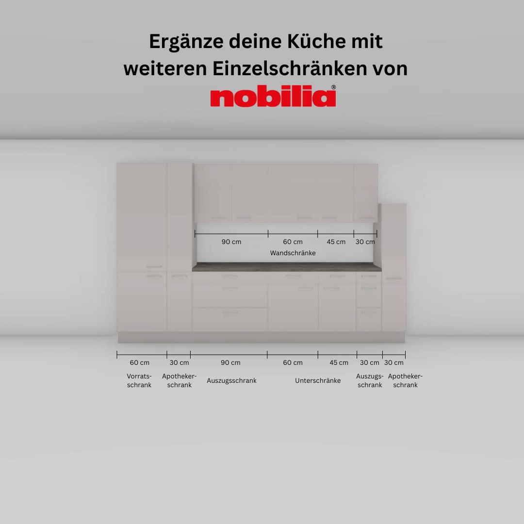 nobilia® Hochschrank »"Laser", Ausrichtung wählbar, mit zwei Türen, vormontiert,« Breite/Höhe: 60/216,6 cm