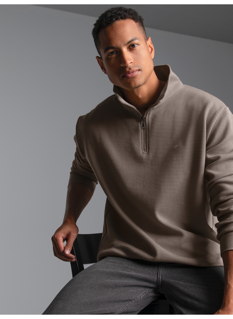 Trigema Sweatshirt "TRIGEMA Troyer in Waffeloptik" günstig online kaufen