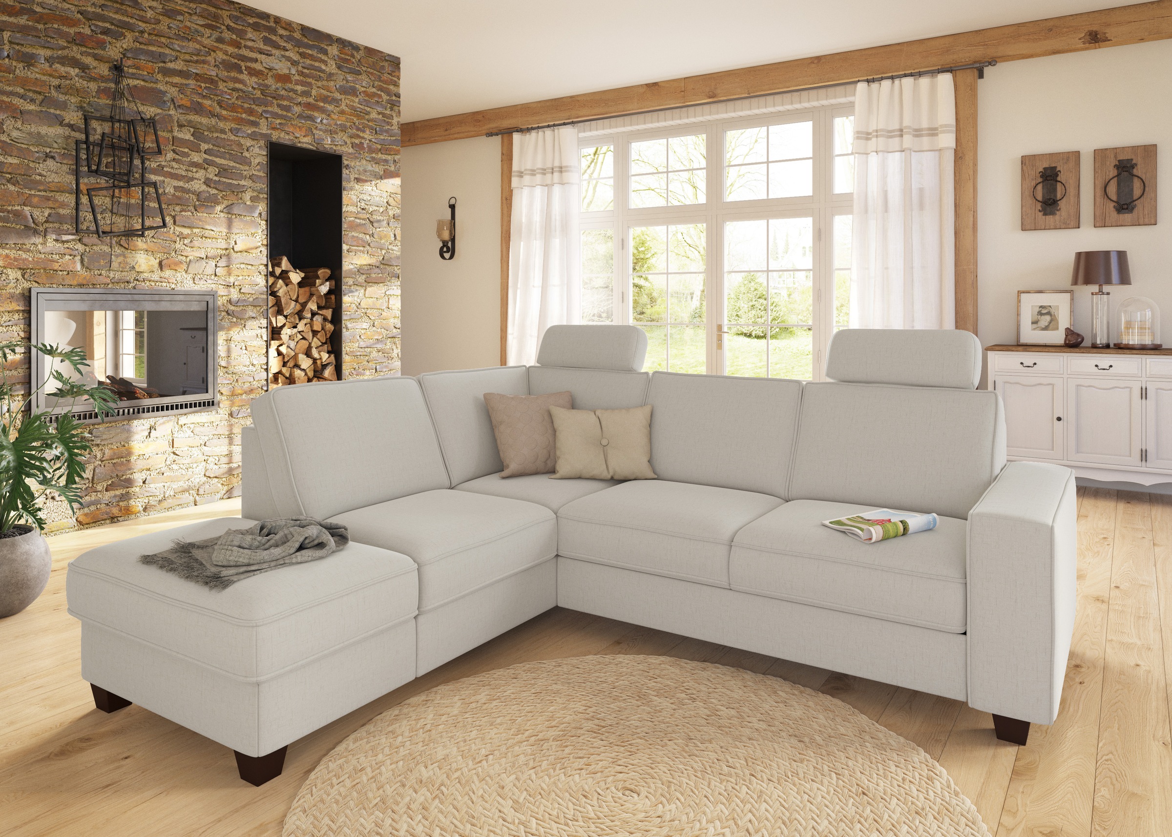 Home affaire Ecksofa "County L-Form" wahlweise Ottomane links oder rechts, günstig online kaufen