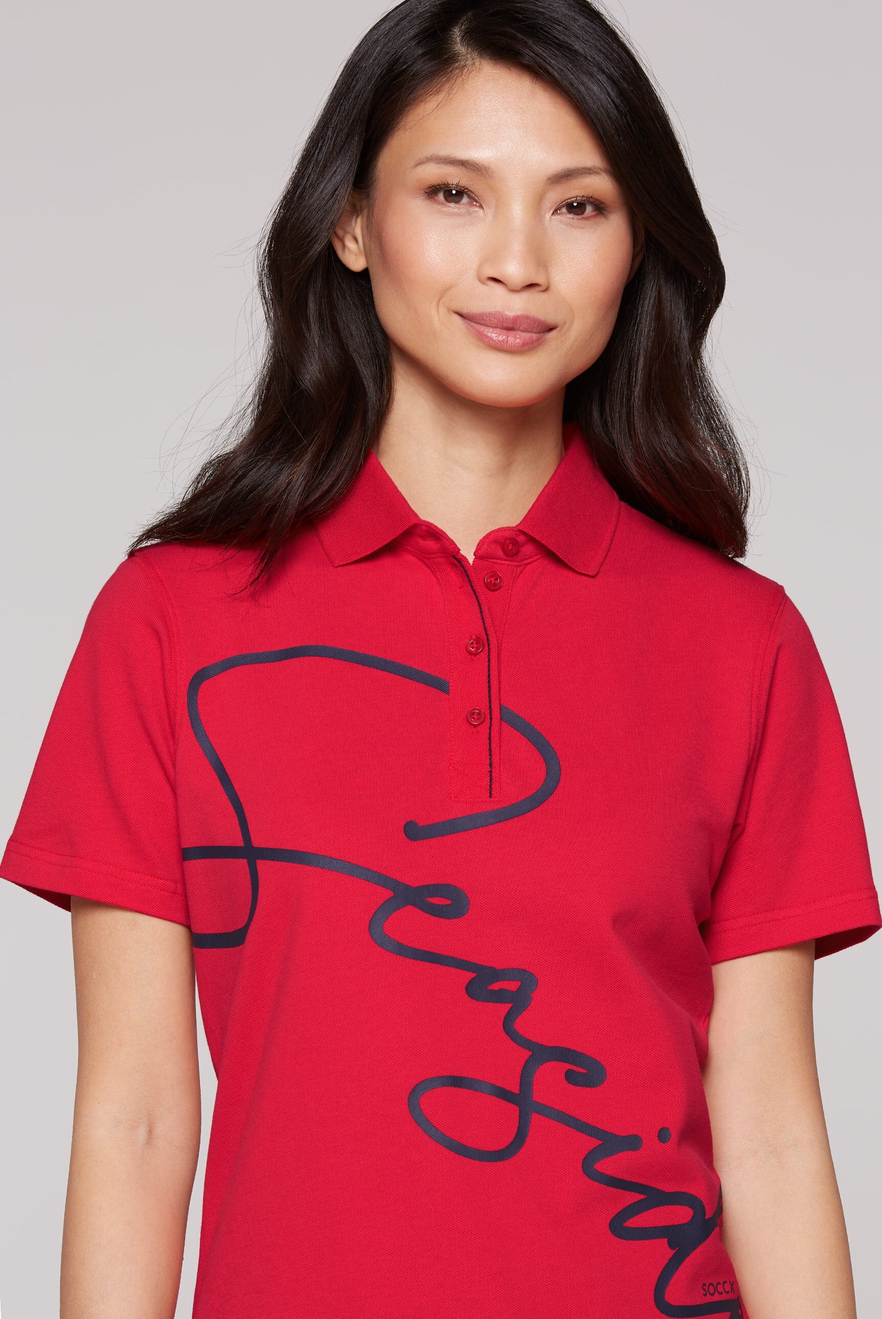 SOCCX Poloshirt, mit Seitenschlitze