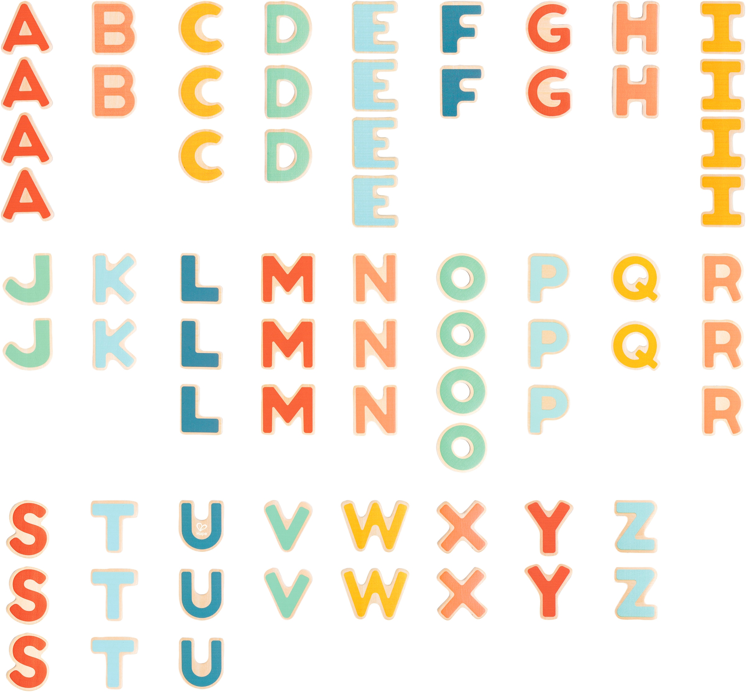HAPE Kinder Begrenzungsmagnetband "Magnetische Buchstaben"bunt, Holzwerkstoff, Magnete