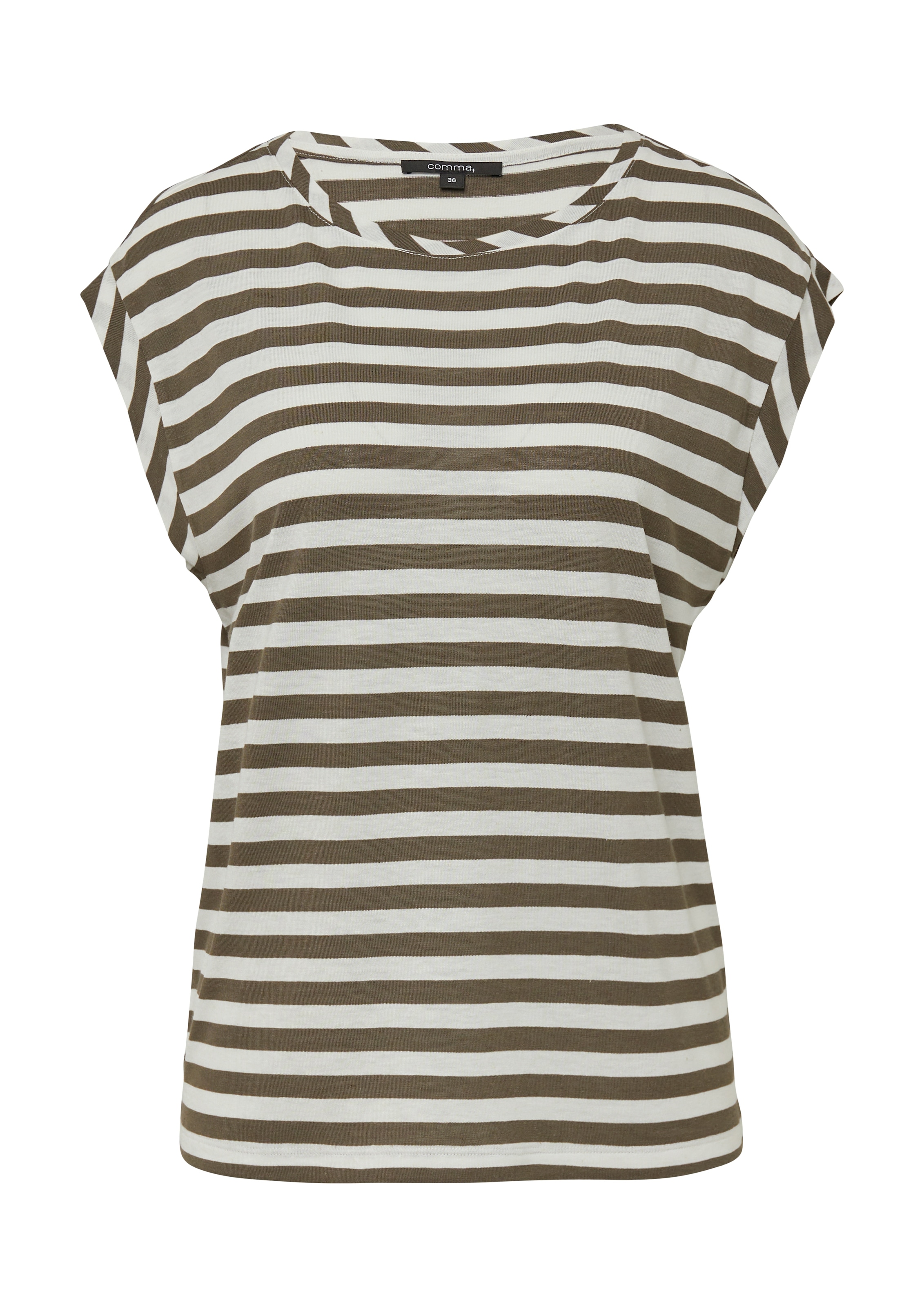 Comma T-Shirt, mit Streifen Muster