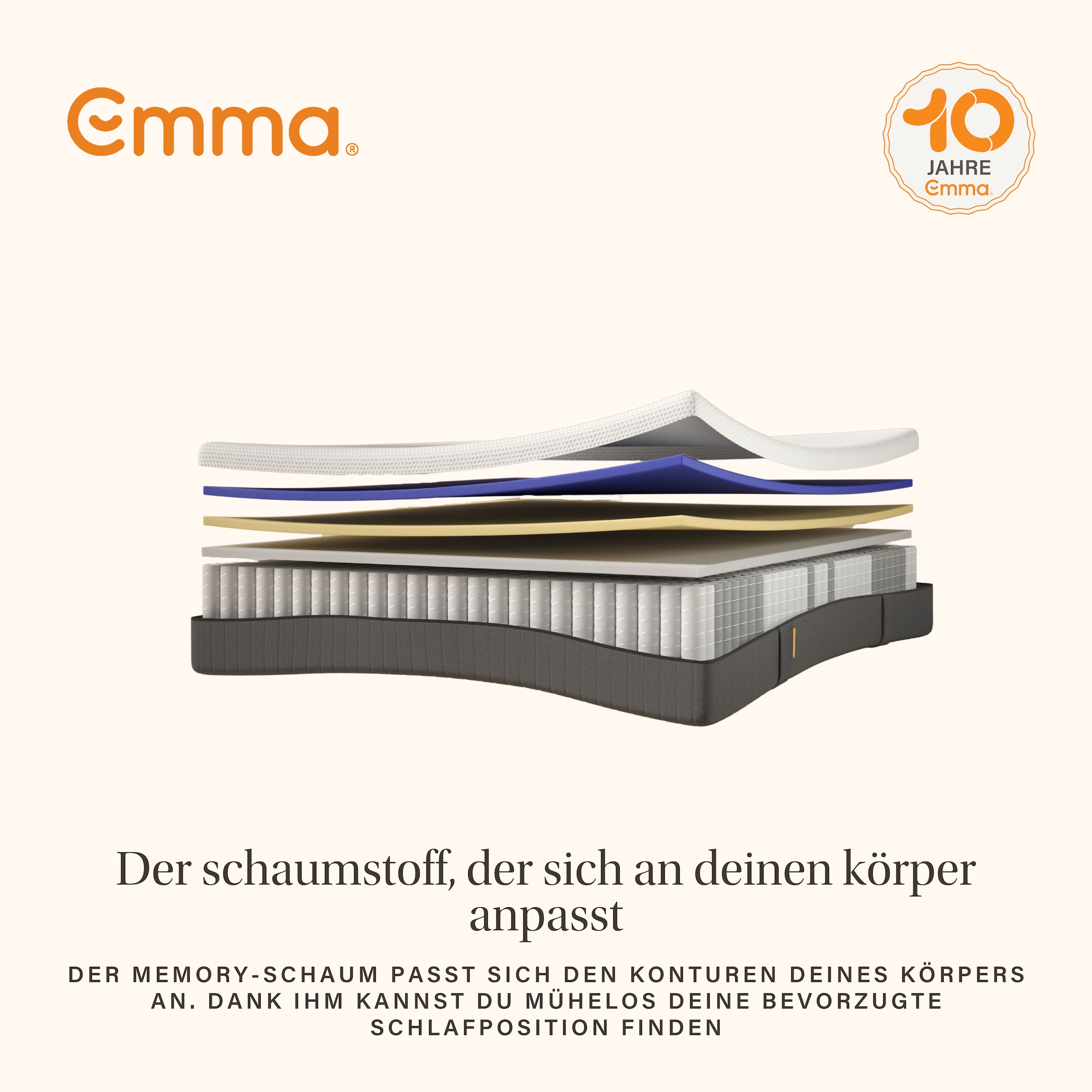Emma Taschenfederkernmatratze »Emma 25 Hybrid«, 25 cm hoch, Raumgewicht: 35 kg/m³, (1 St., 1-tlg.)