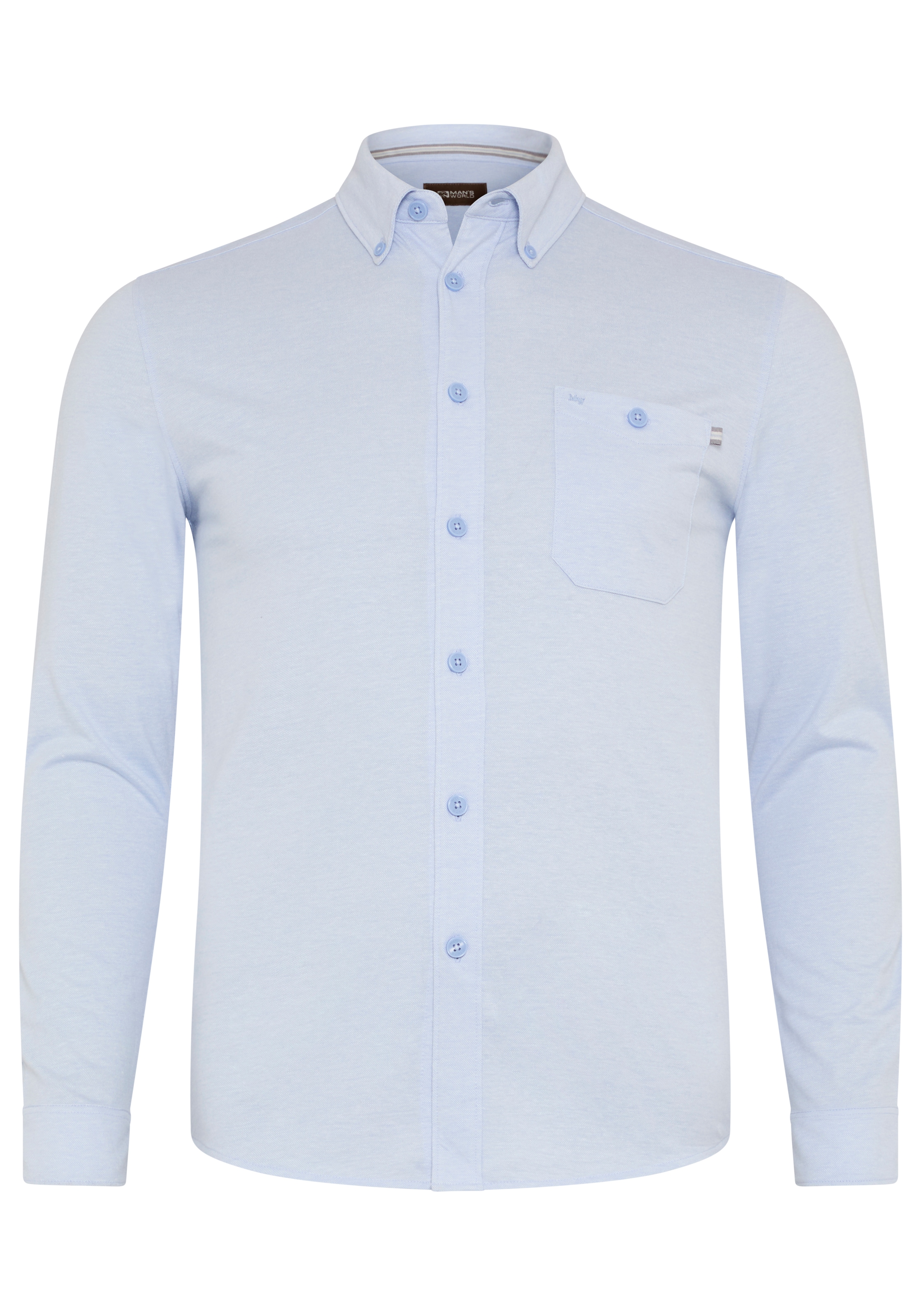 Man's World Plus Langarmhemd »aus softem Baumwoll-Jersey« Regular Fit, Maximaler Komfort, zeitloser Hemdenstil