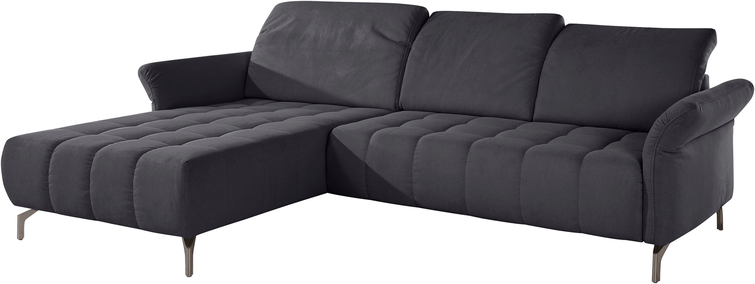 Home affaire Fresh L-Form Corner Sofa dark grey with spring core 6