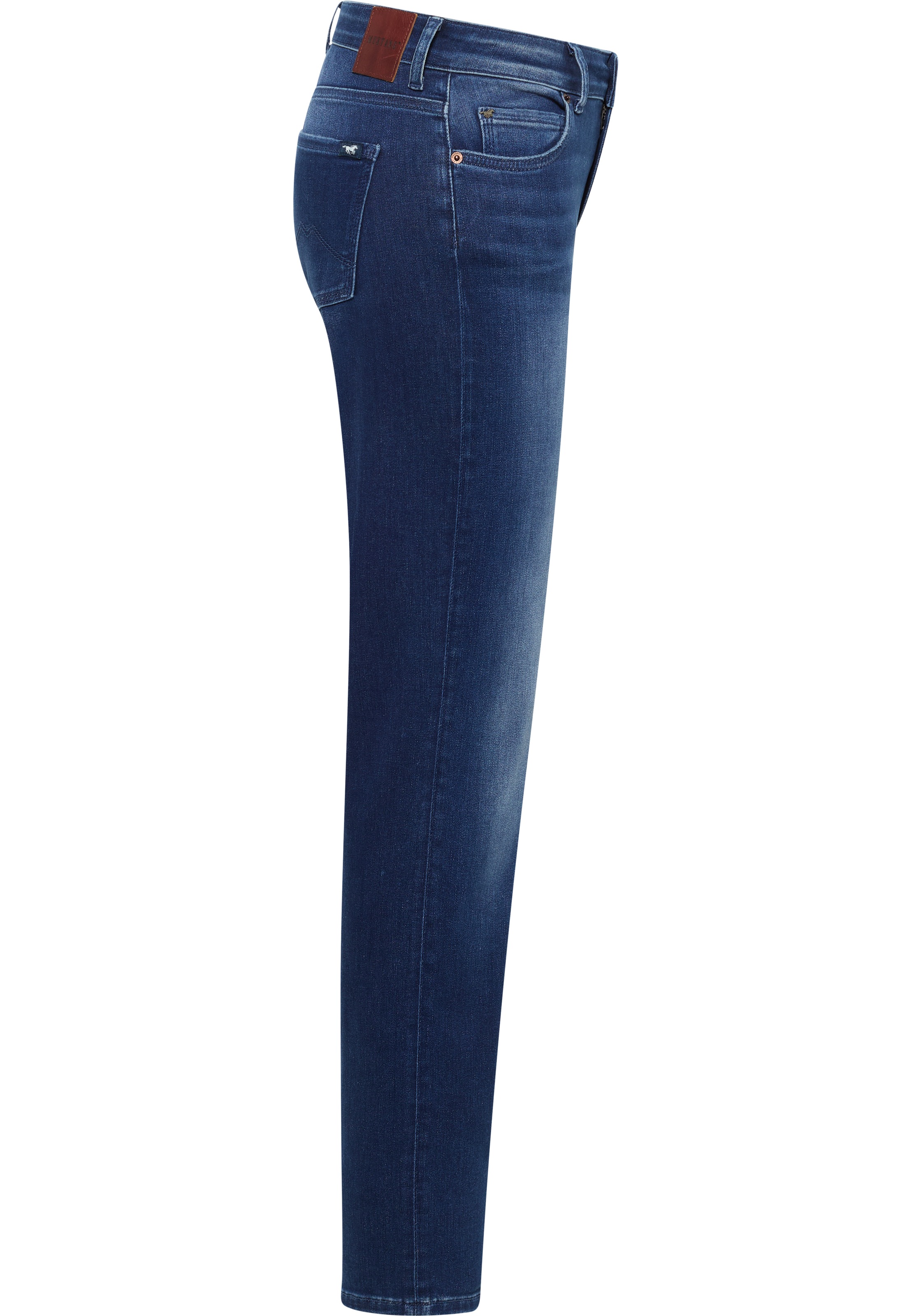 Stretch-Jeans MUSTANG "Crosby Relaxed Straight", Damen, Gr. 33, Länge 30, medium, Denim/Jeans, Obermaterial: 78% Baumwolle, 10% Lyocell, 9% Elastomultiester, 3% Elasthan, straight fit lang, Jeans, Sehr bequem, dank hohem Stretch-Anteil 3