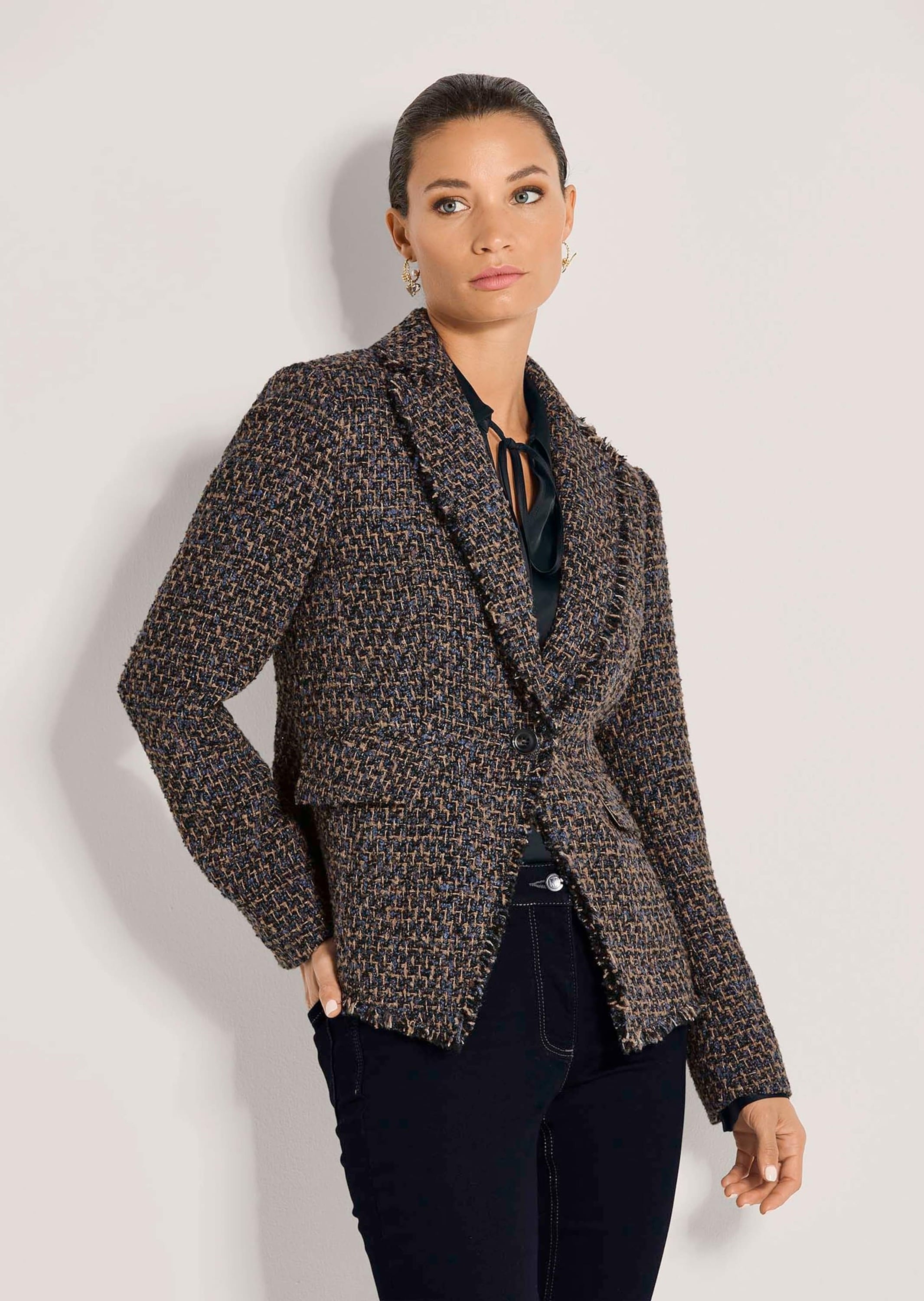 MADELEINE Jackenblazer »Blazer Tweedblazer mit Fransenkanten«
