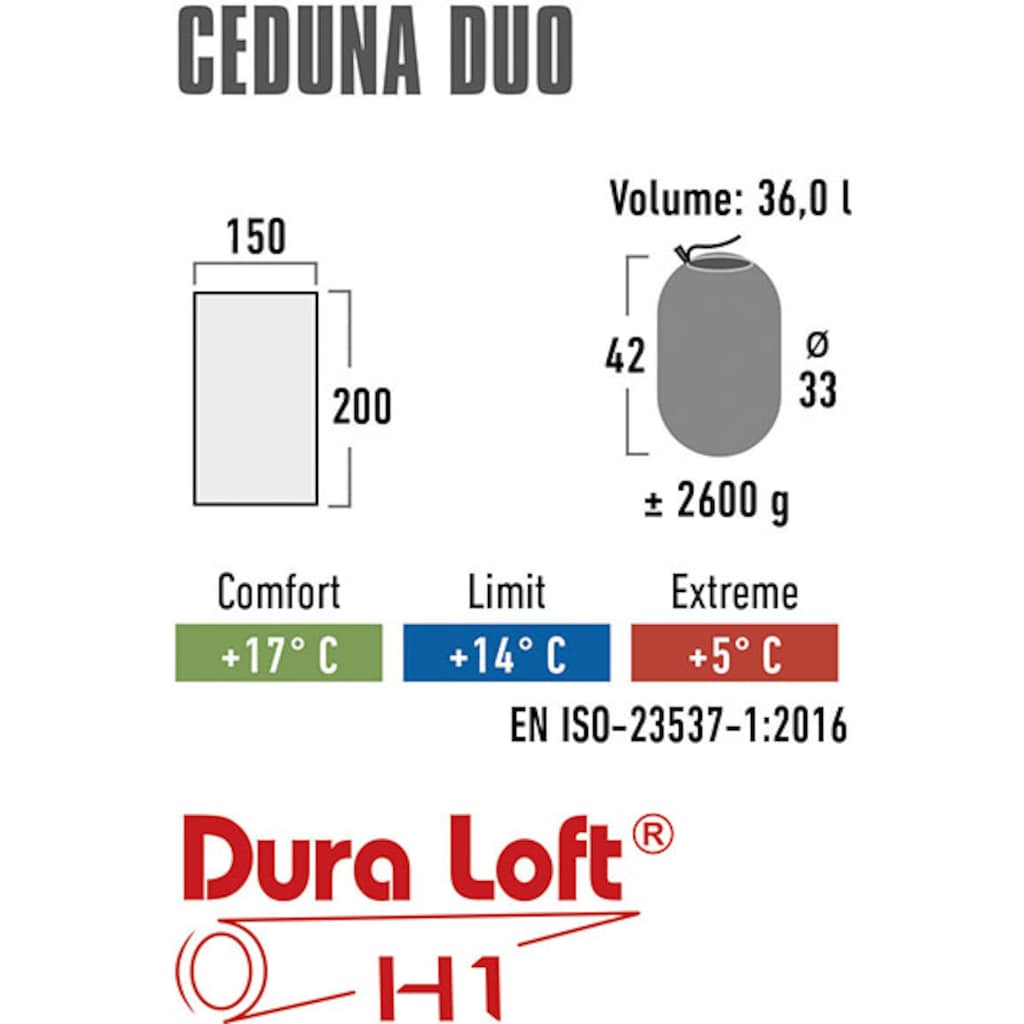 High Peak Doppelschlafsack »Ceduna Duo«, PFC frei