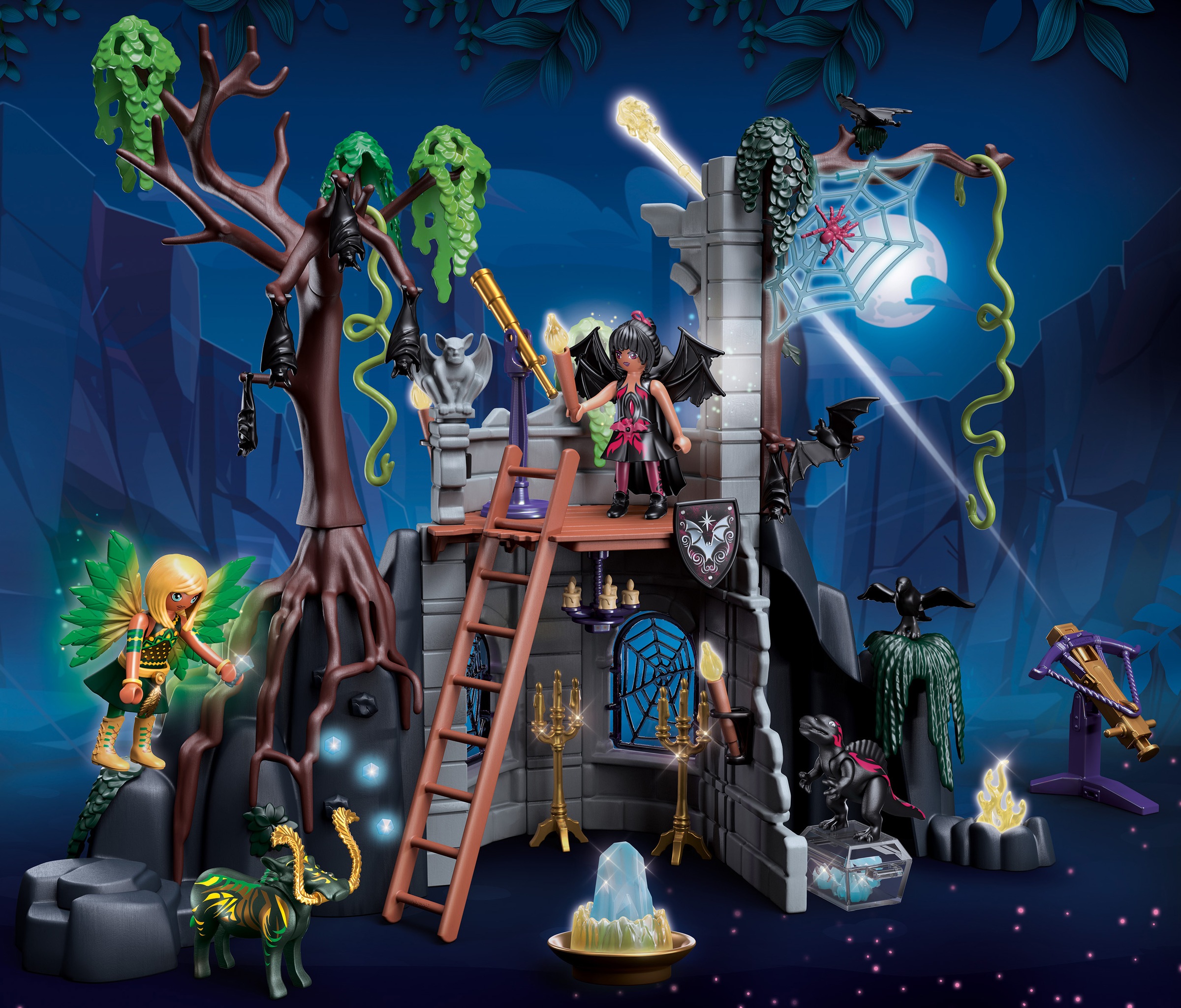 Playmobil® Konstruktions-Spielset »Bat Fairies Ruine (70807), Adventures of Ayuma«, (135 St.), mit Lichtmodul, Made in Germany