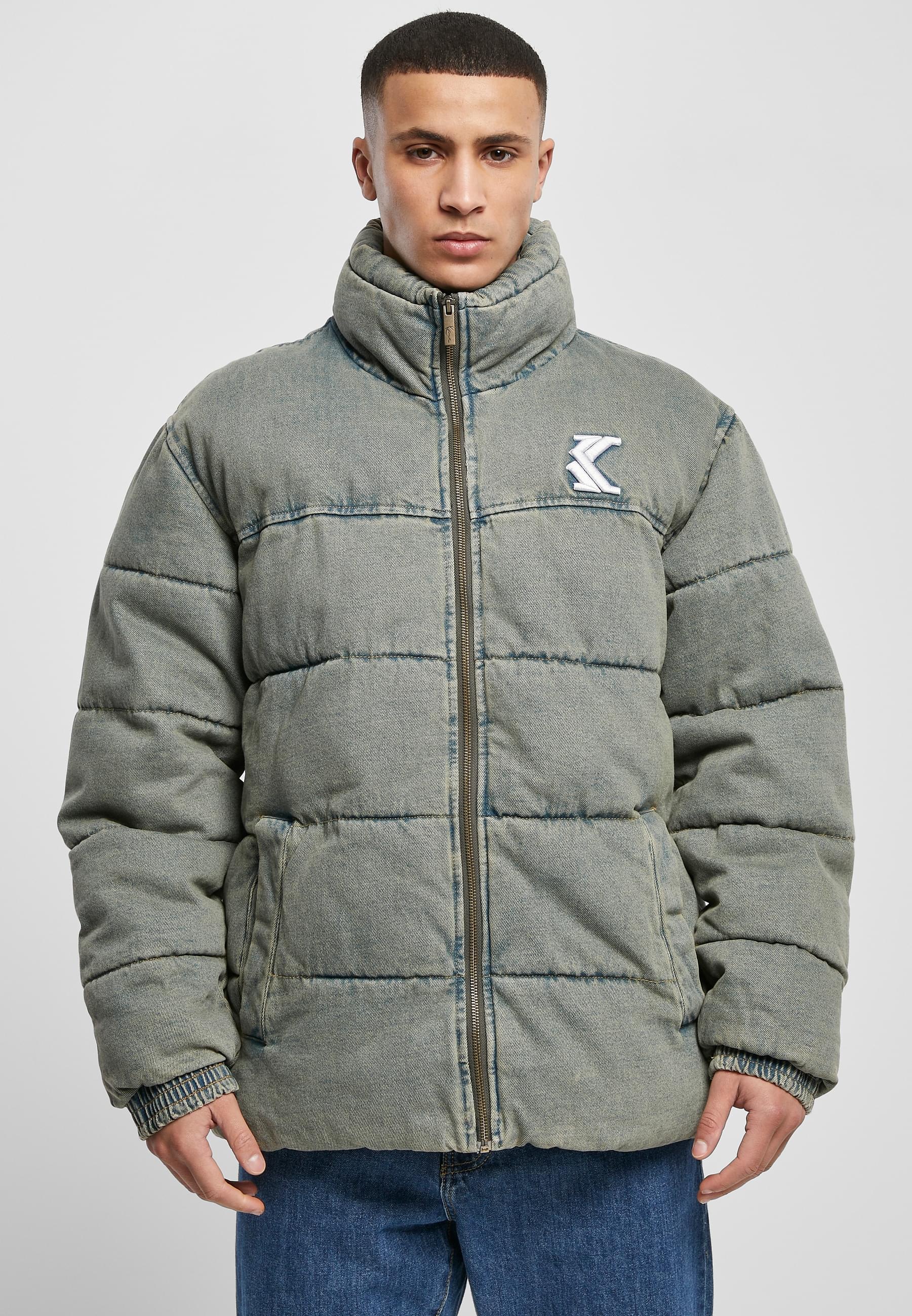 Karl Kani Winterjacke »Karl Kani Herren KM224-019-1 KK OG Denim Puffer Jacket«, (1 St.), ohne Kapuze