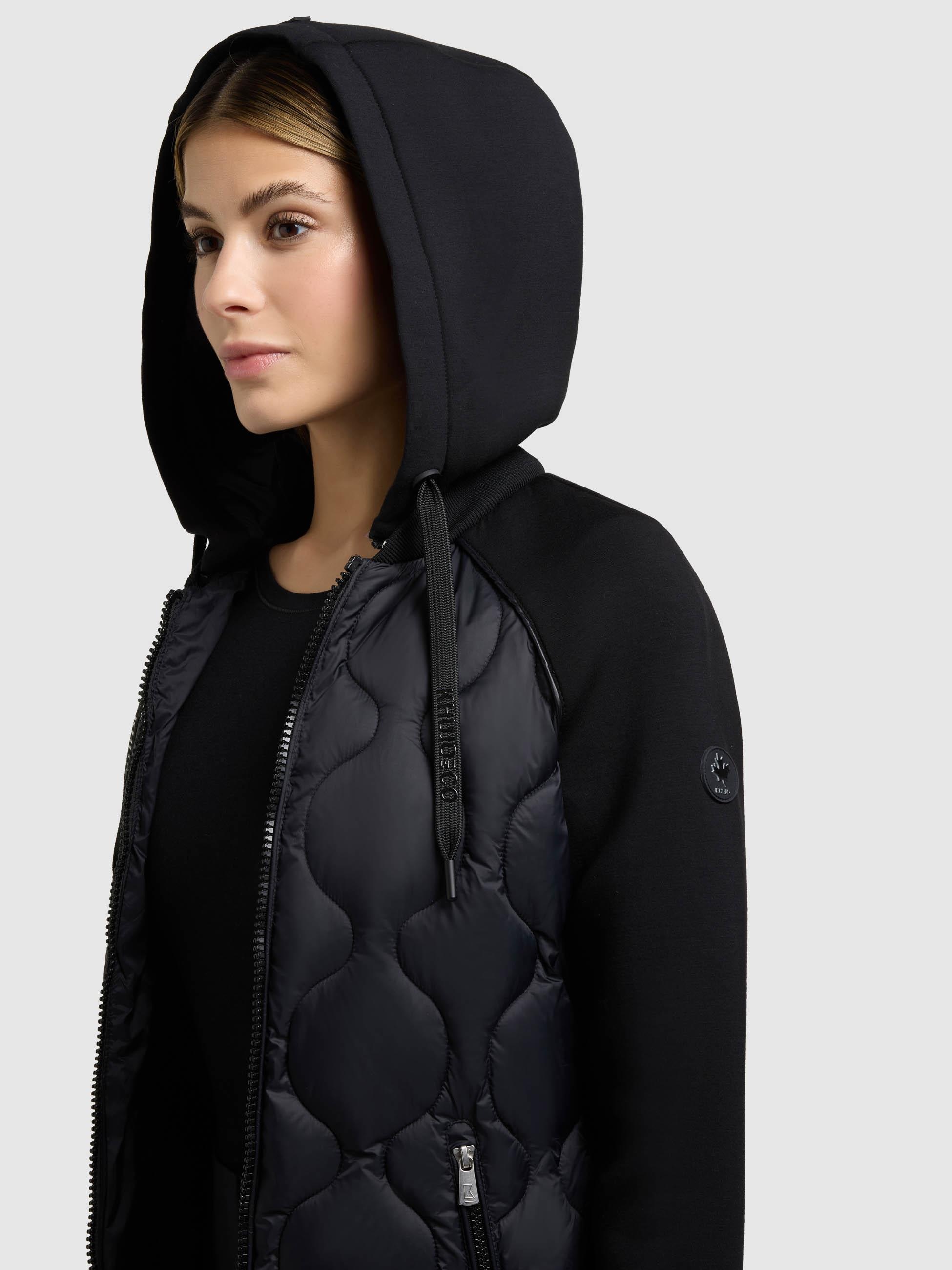 khujo Kurzmantel »Nora« Materialmix-Mantel mit abnehmbarer kapuze