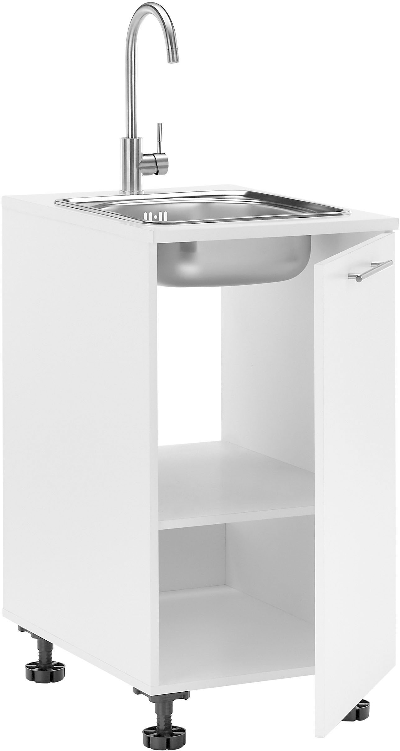 Laundreezy Spülenschrank »Laundreezy, Spülenschrank BxHxT 50x92x68 cm« 1 Stk. tlg. Breite 50cm, Tür L/R montierbar, Softclose, höhenverstellbare Füße