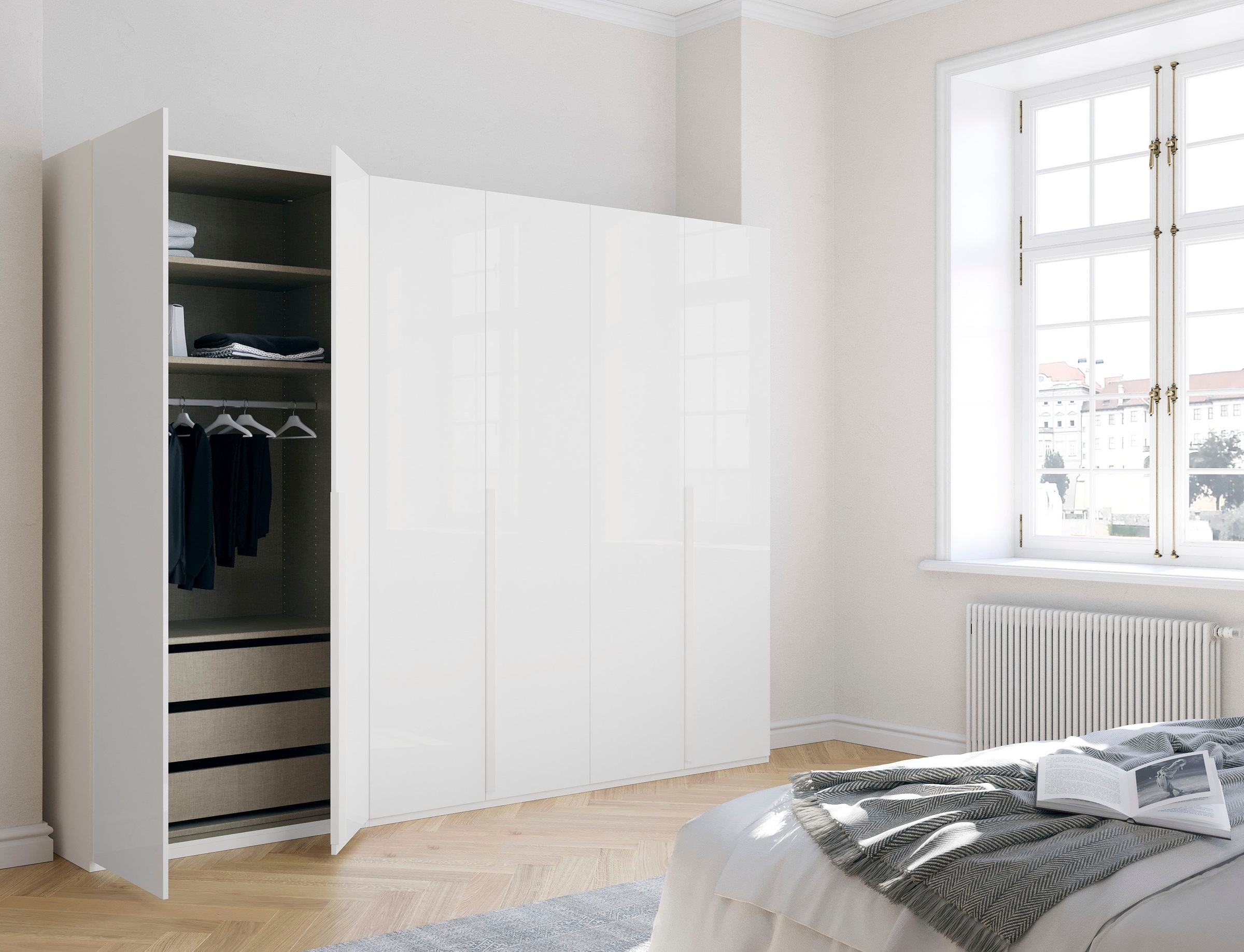 rauch Drehtürenschrank »Purisma«, mit Glasfront und umfangreicher Innenausstattung