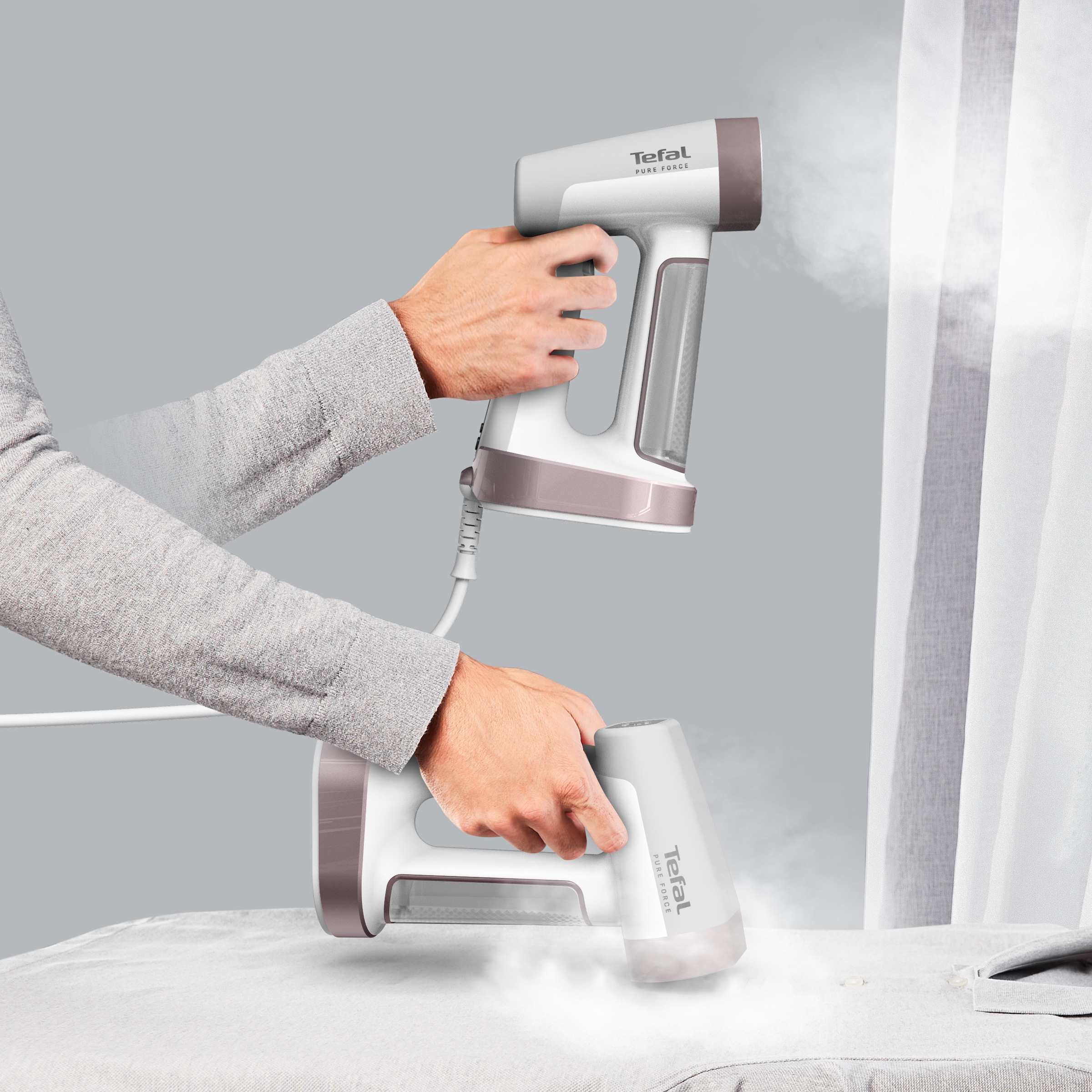 Tefal Dampfbürste »DT8720 Pure Force 2-in-1«, 1800 W, vertikal Dampfen, horizontal Bügeln, 12 Minuten Autonomie