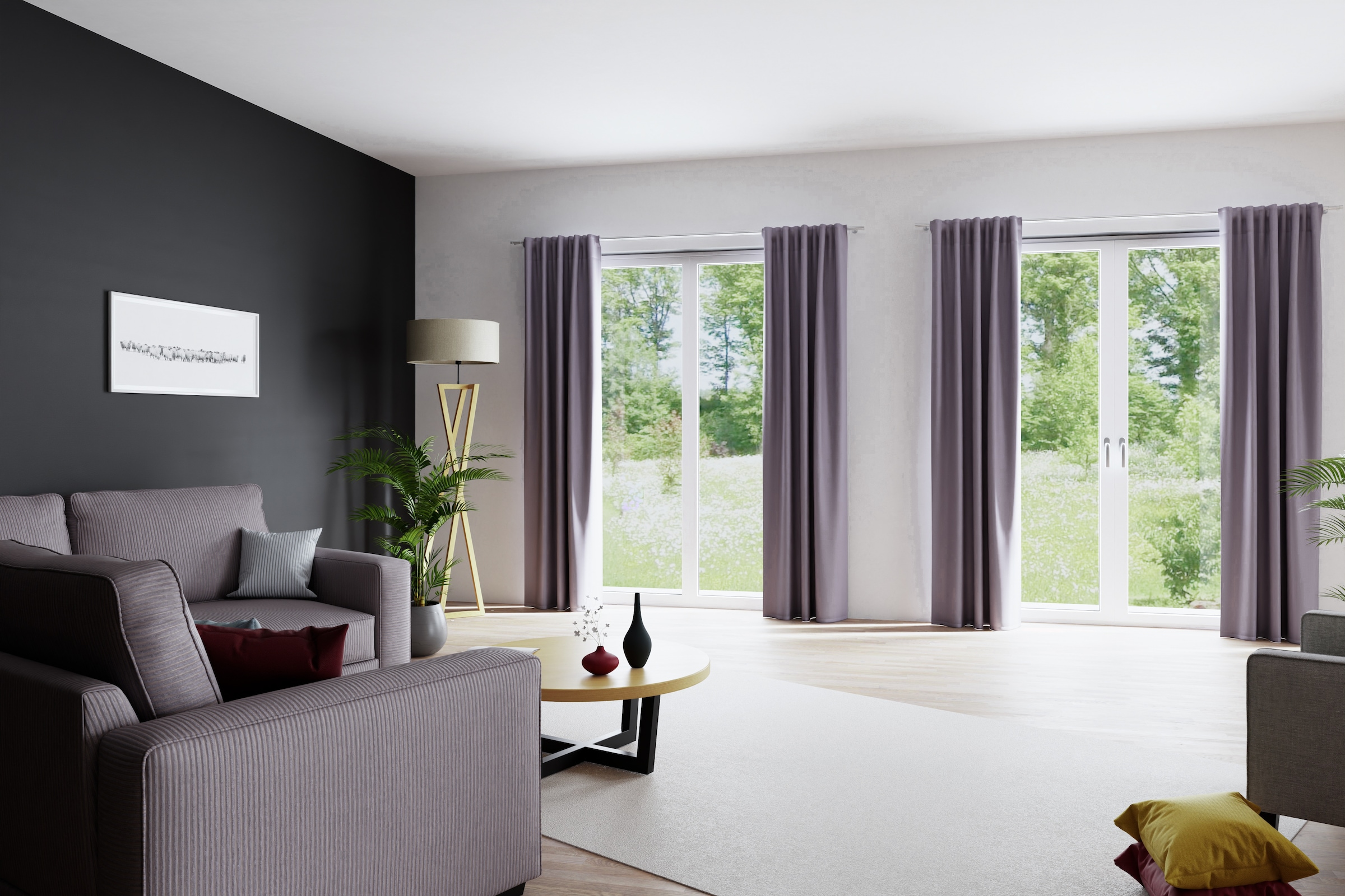 Verdunkelungsvorhang HOMING, B:140cm H:245cm, blau, Obermaterial: 100% Polyester, Kinderzimmer, Gardinen, "Galdin", Fertigschal