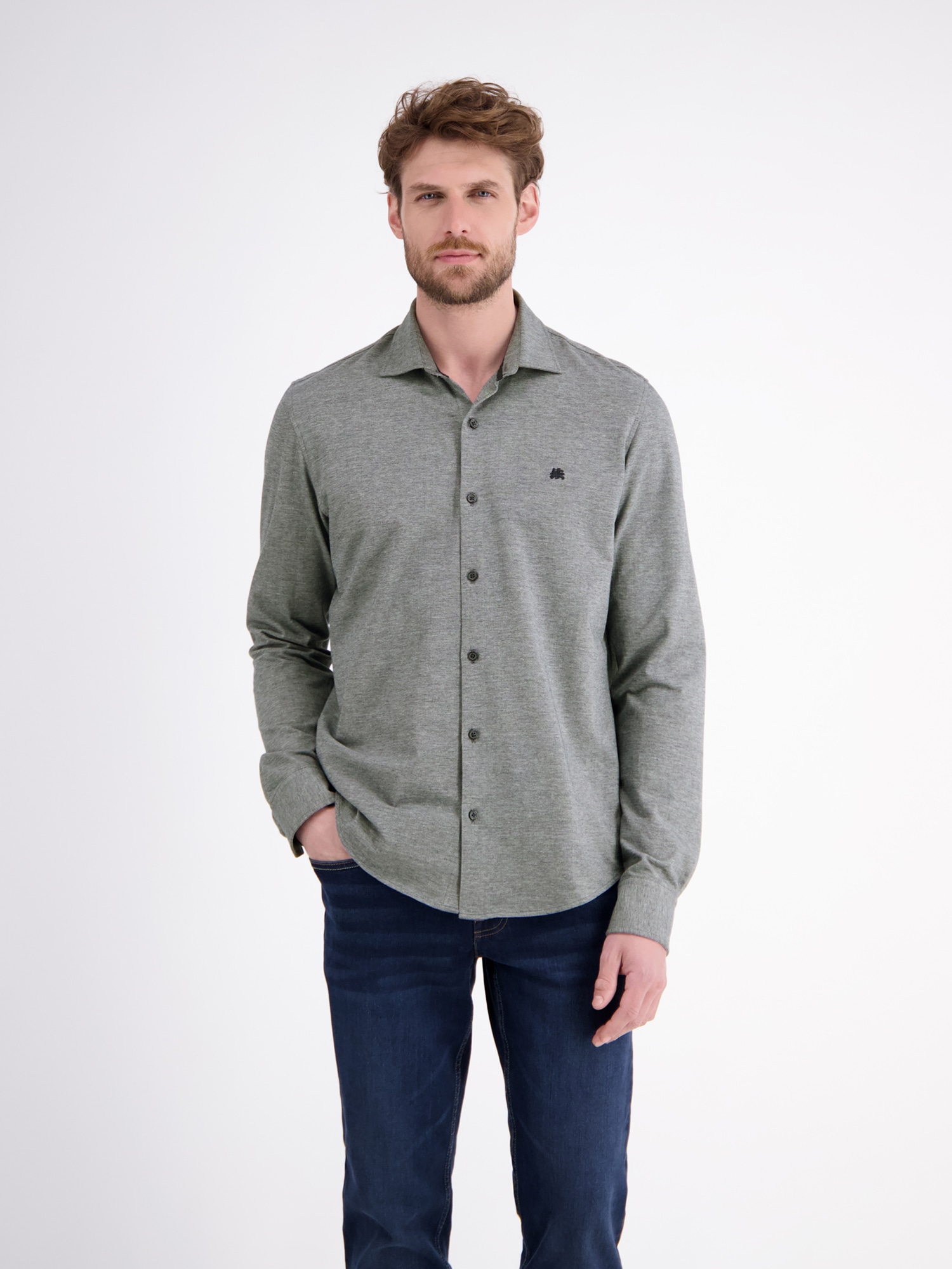 LERROS Langarmhemd "LERROS Herren Jerseyhemd, Stil trifft auf Komfort" günstig online kaufen
