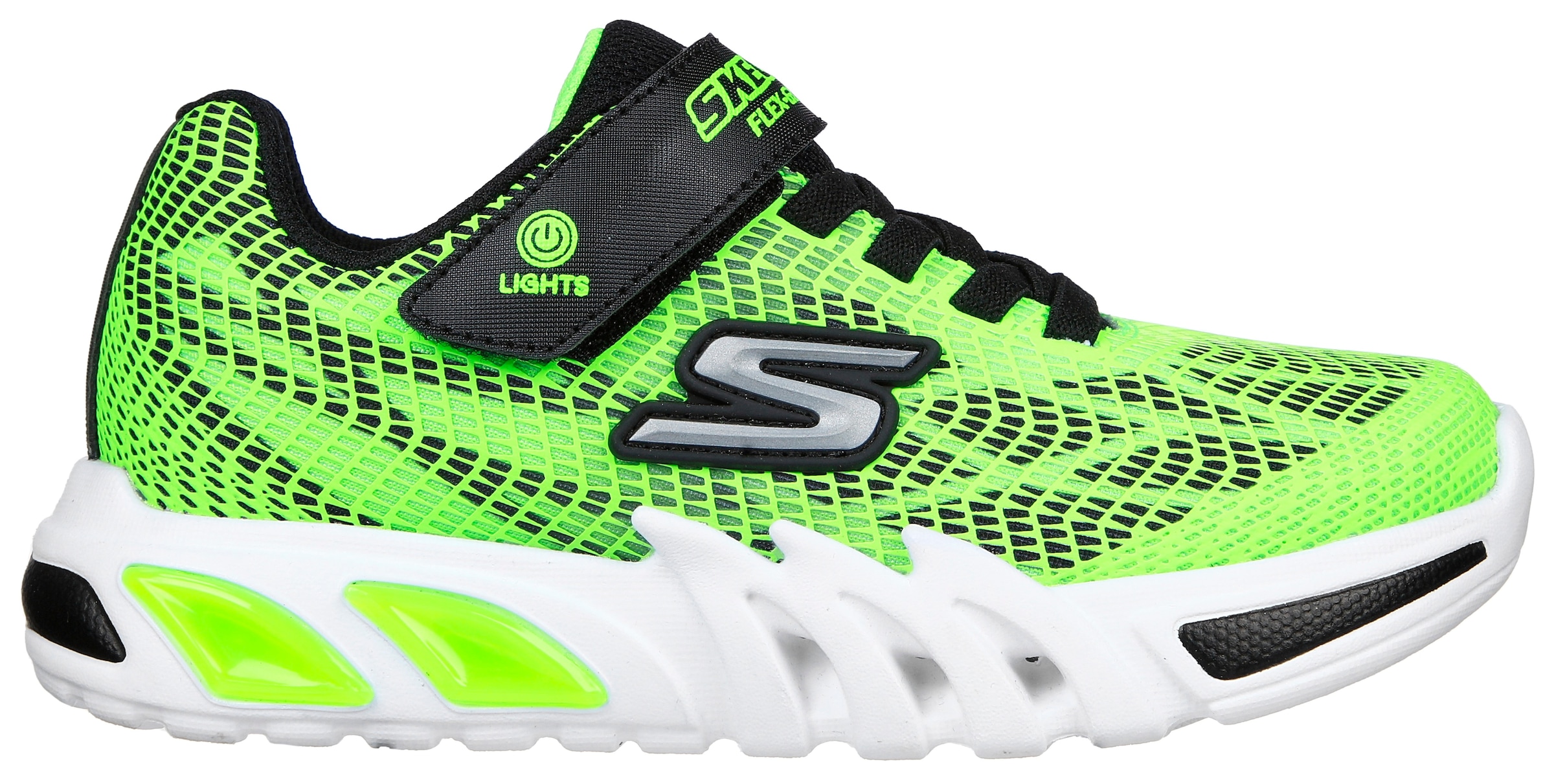 Skechers Sneaker »Blinkschuh Flex-Glow Elite - Vorlo«, Blinkschuh, LED Schuh, Klettschuh mit Gummizug und Klett