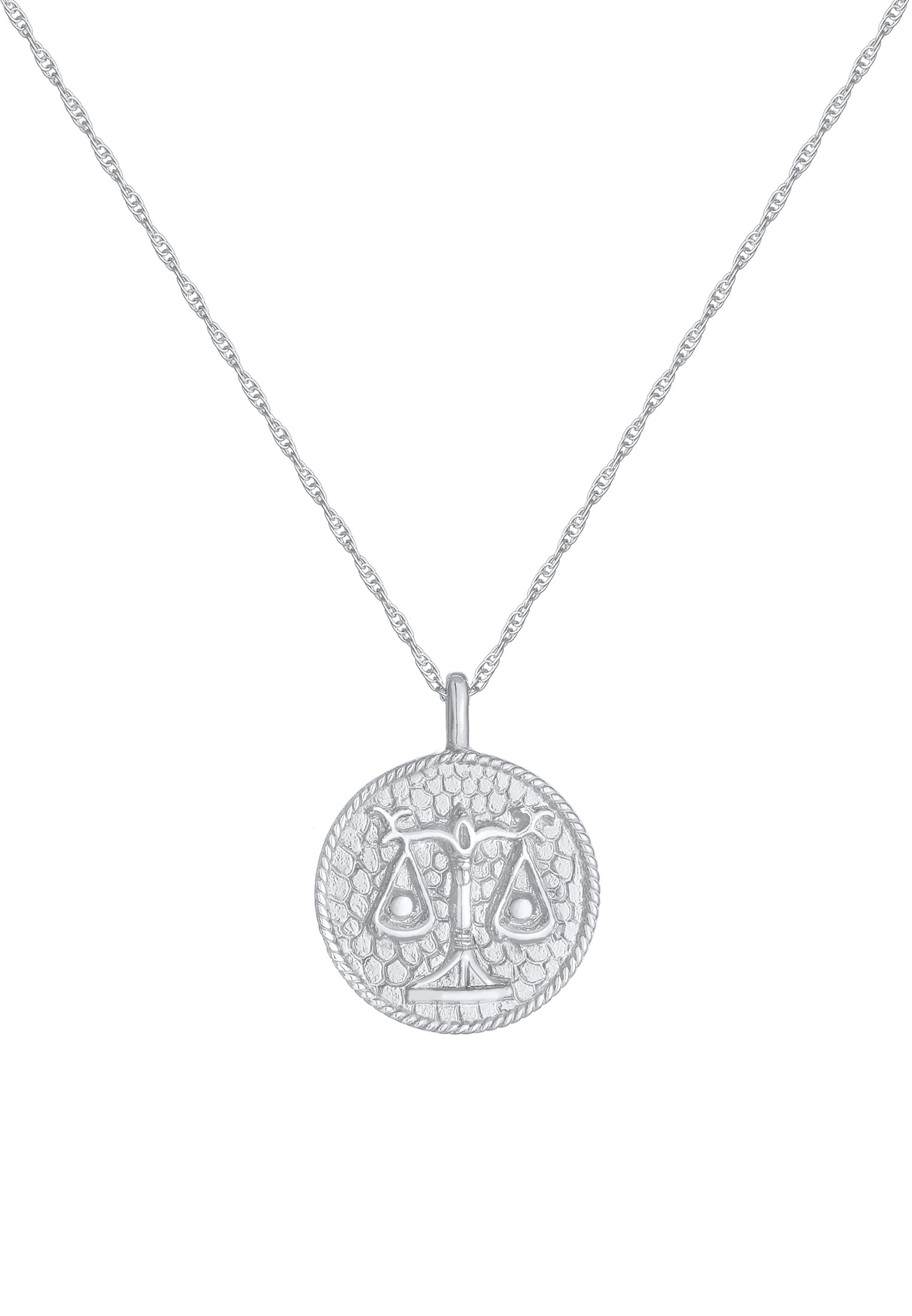 Elli Kette mit Anhänger »Sternzeichen Waage Astro Münze Antik 925 Silber«