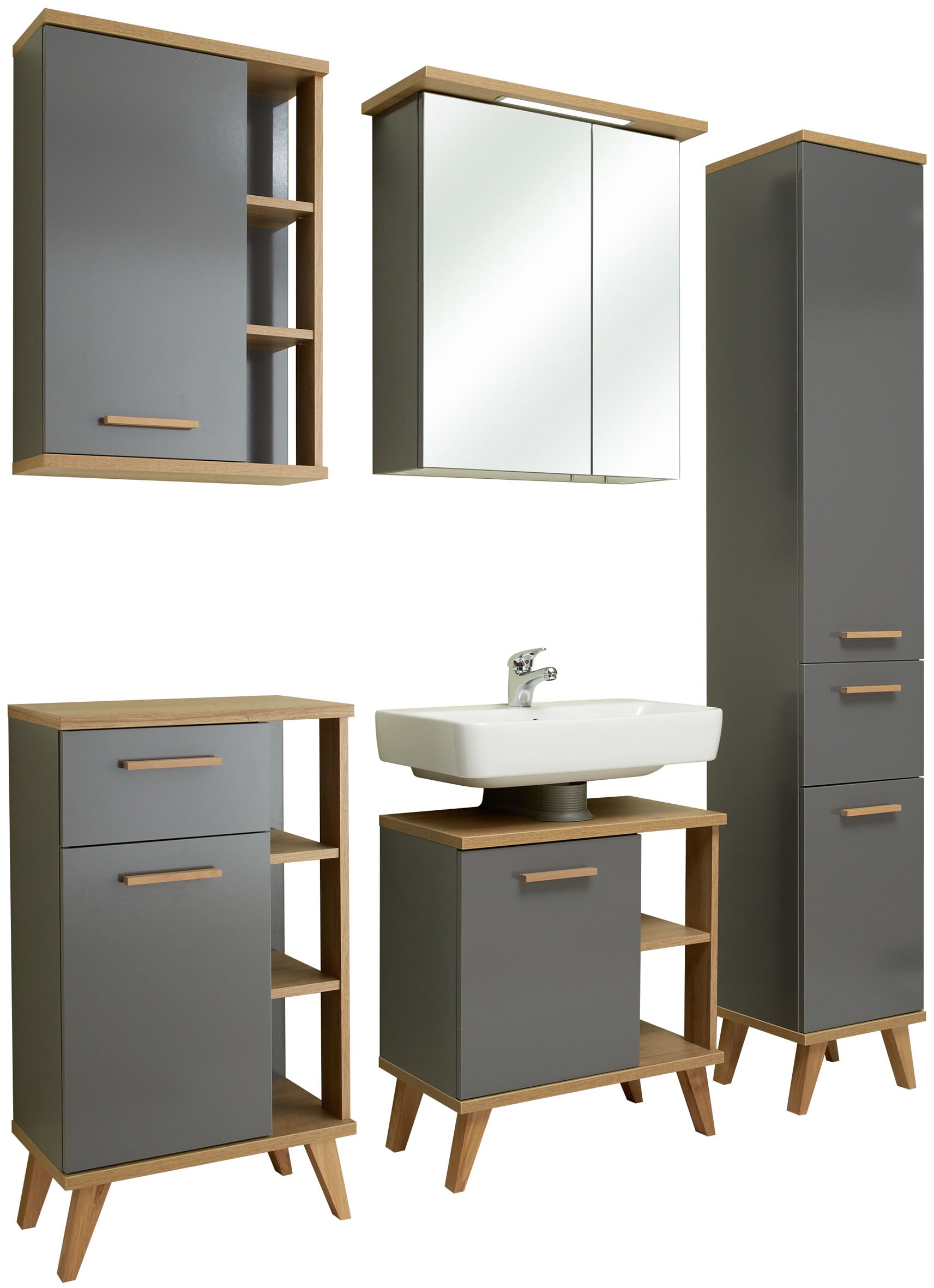 Saphir Badmöbel-Set "5-teilig, mit Soft-Close Türen" Set, 5 Stk. tlg.