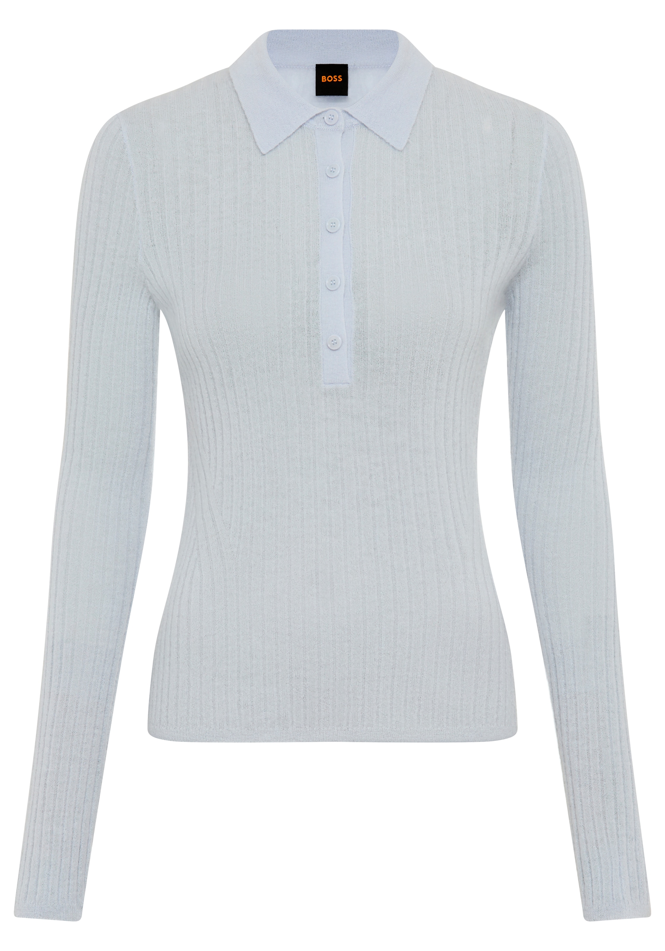 BOSS ORANGE Polokragenpullover "Fuganel Premium Damenmode" mit Knopfleiste, günstig online kaufen