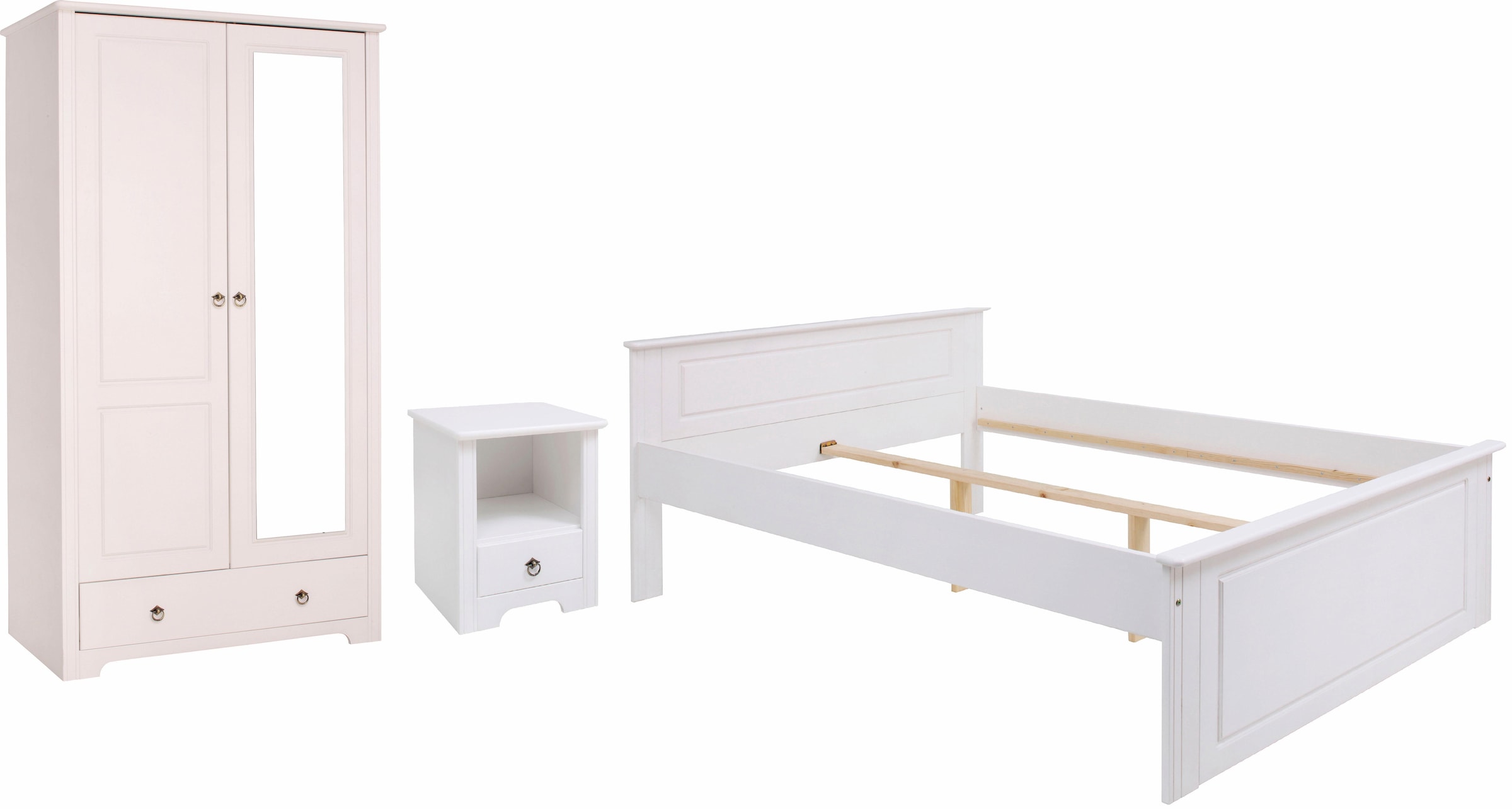 Schlafzimmer-Set »Hugo«, (Set, 3 St.), Bett 140x200cm, 2-trg Kleiderschrank und 1...
