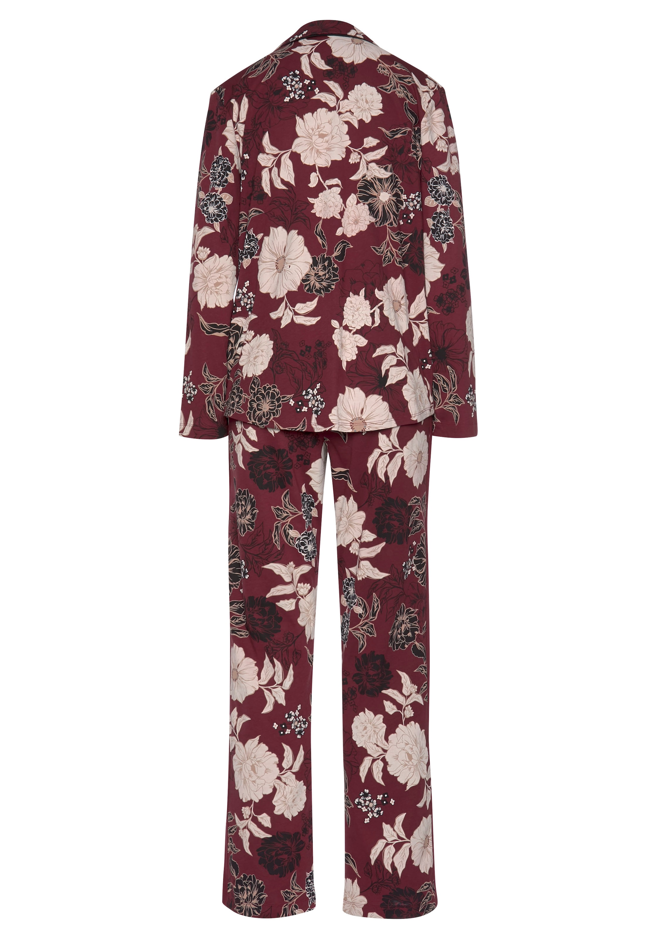 s.Oliver Pyjama, (2 tlg., 1 Stück), in klassischer Form mit Blumenmuster  online kaufen | BAUR