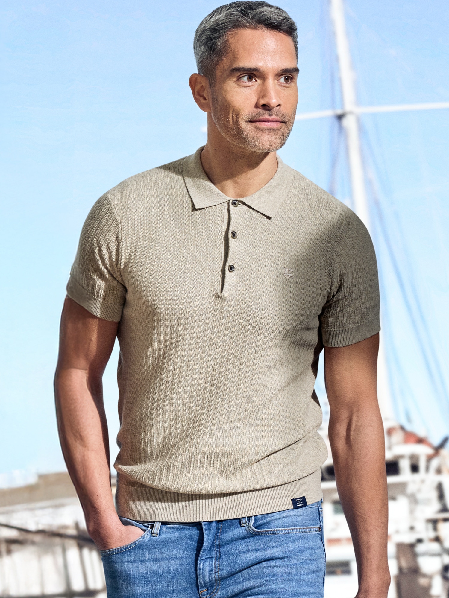 LERROS Poloshirt "LERROS Strick-Polo mit klassisch geknöpftem Kragen" günstig online kaufen
