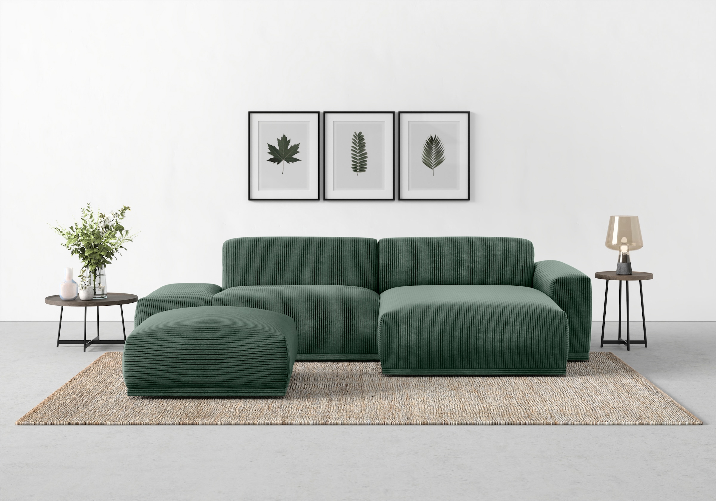 TRENDMANUFAKTUR Ecksofa »Braga, mit hochwertigem Kaltschaum, L-Form, in Cord erhältlich«, modernes Sofa, Couch mit hohem Sitzkomfort, 275/72/160 cm (B/H/T)