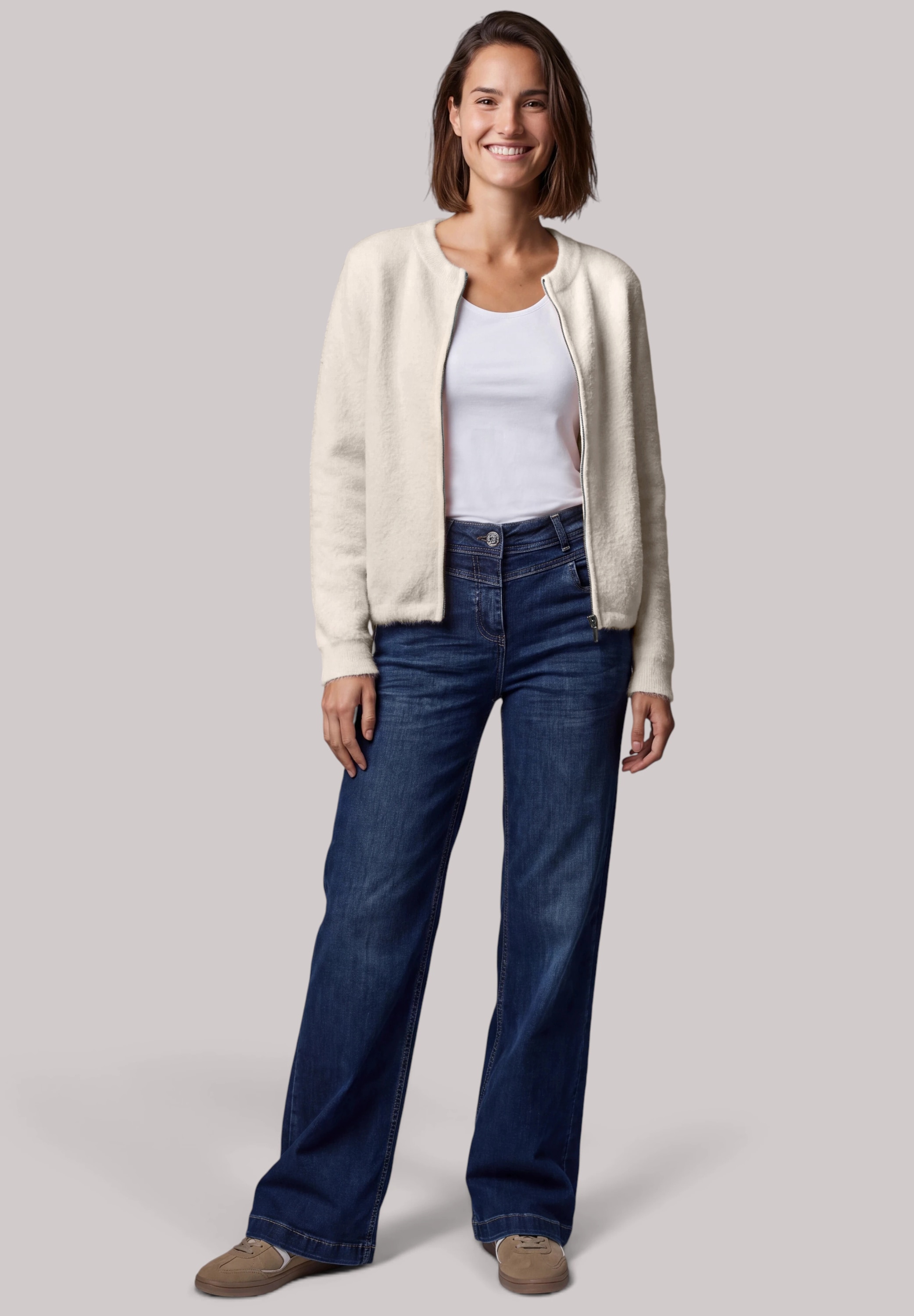 Cecil Strickjacke mit Tunnelzug am Saum