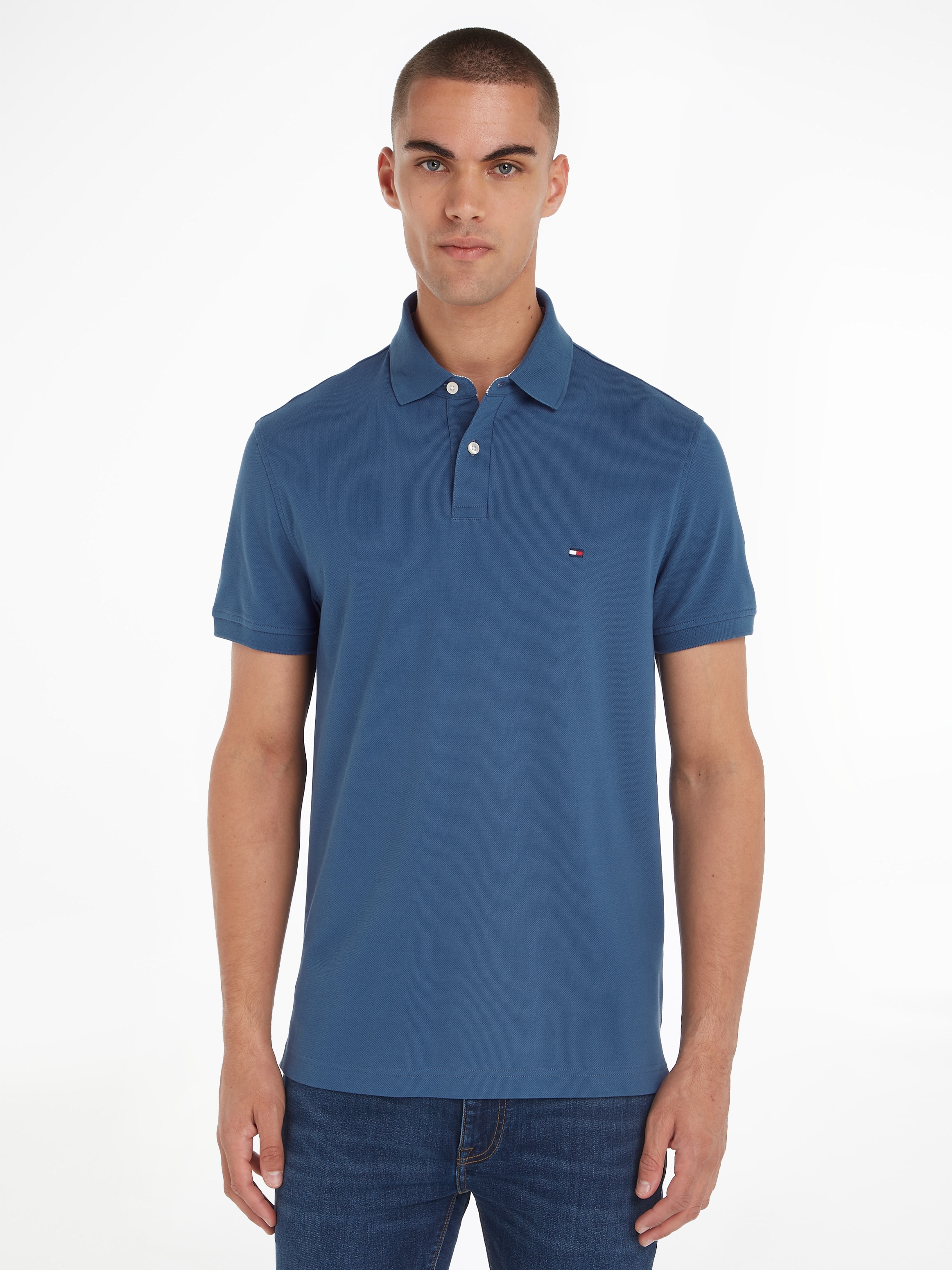 Tommy Hilfiger "1985 REGULAR POLO mit Kontraststreifen und Knopfleiste" uni günstig online kaufen