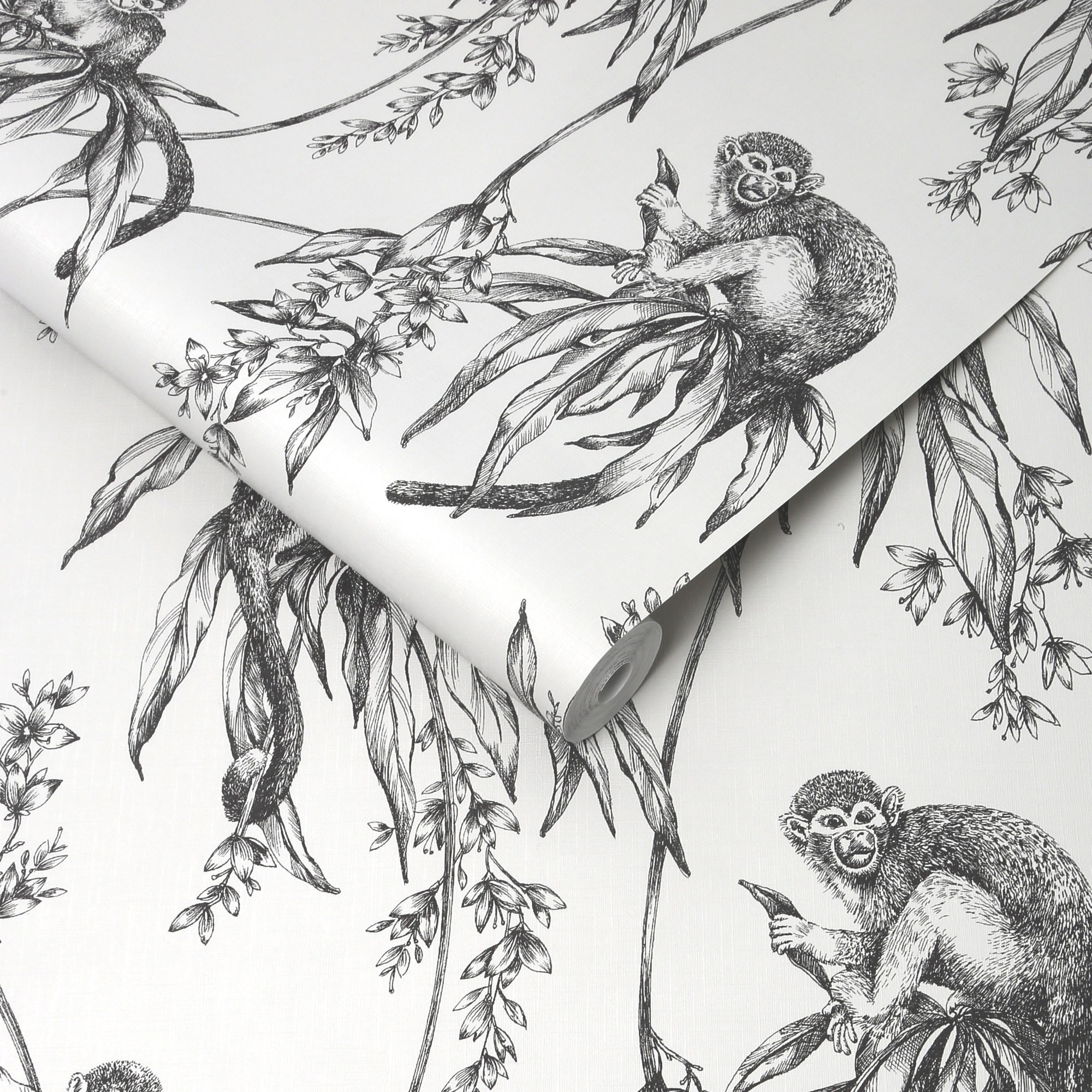 Superfresco Easy Vliestapete "Saimiri Monkey" aufgeschäumt Saimiri Affen grau 1000x52cm