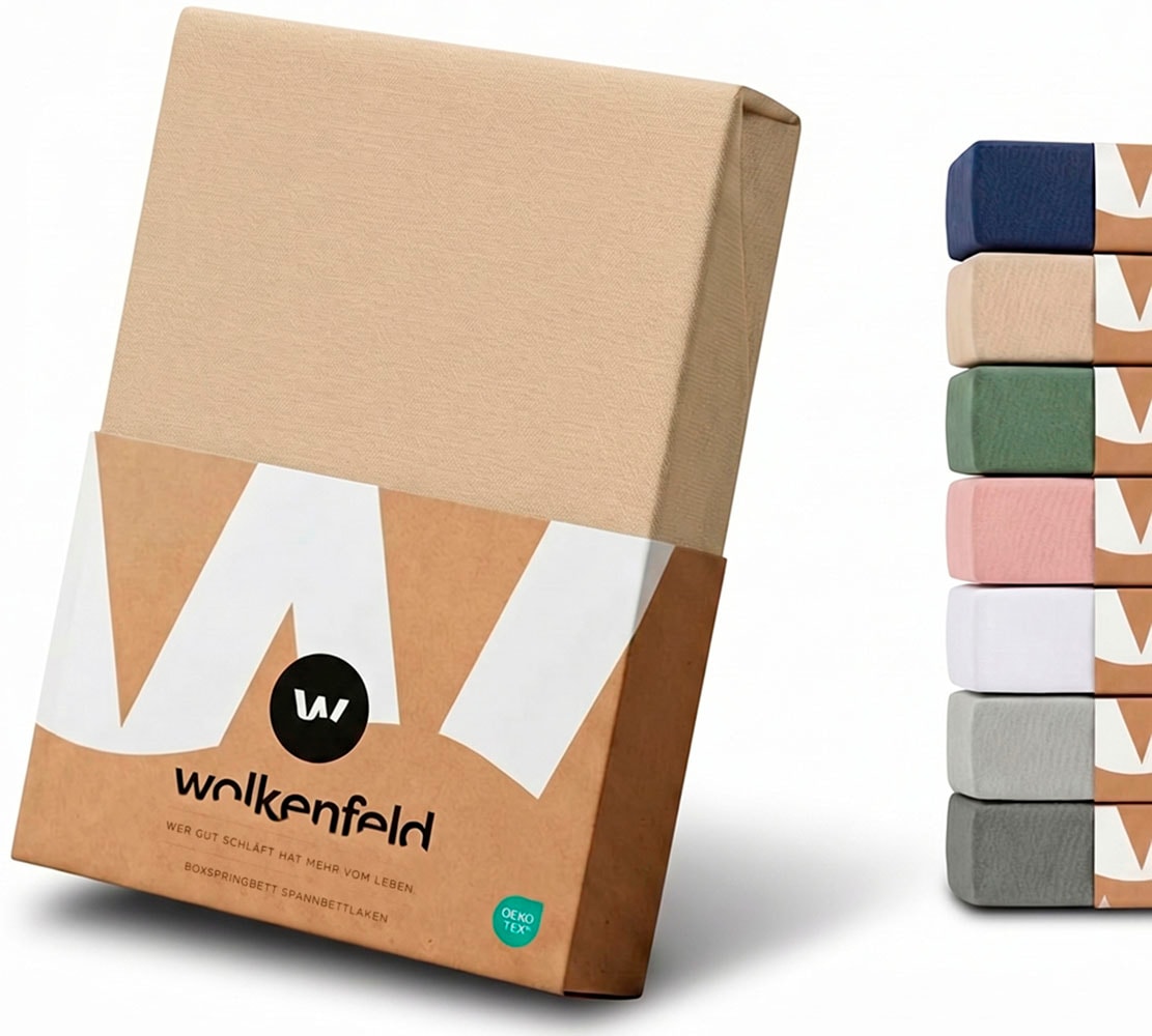 Wolkenfeld Spannbettlaken "100% Baumwolle - Superweiches Bettlaken für Matratzen von 5 bis 20cm" Rutschfest & Blickdicht - 90x200, 140x200, 160x200, 180x200 200x200