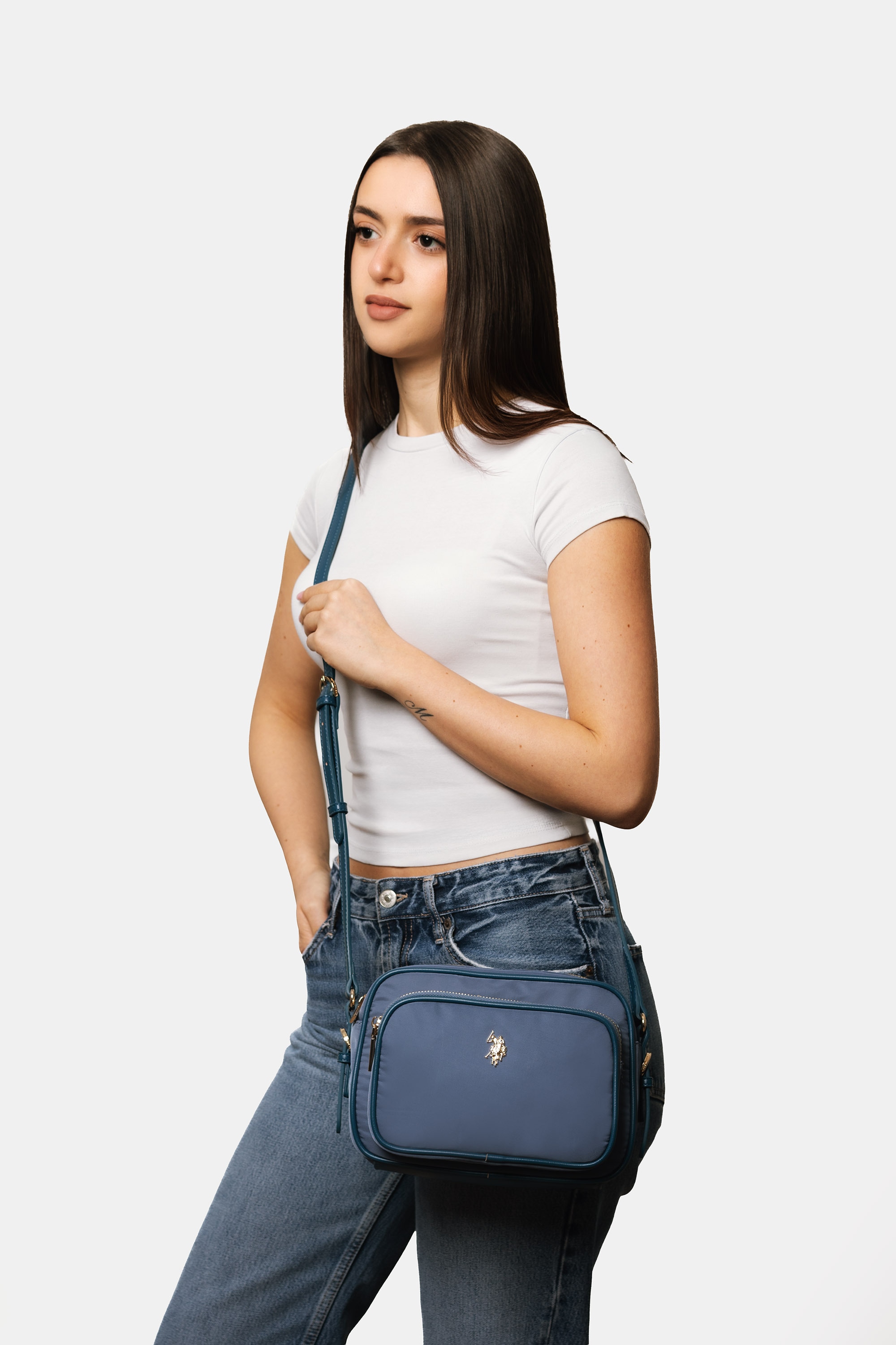 U.S. Polo Assn. Schultertasche »HOUSTON CROSSBODY BAG WITH POCKET Damen« Schultertasche Damen, Shopper, Handtasche, Fashion, Lifestyle, Sale