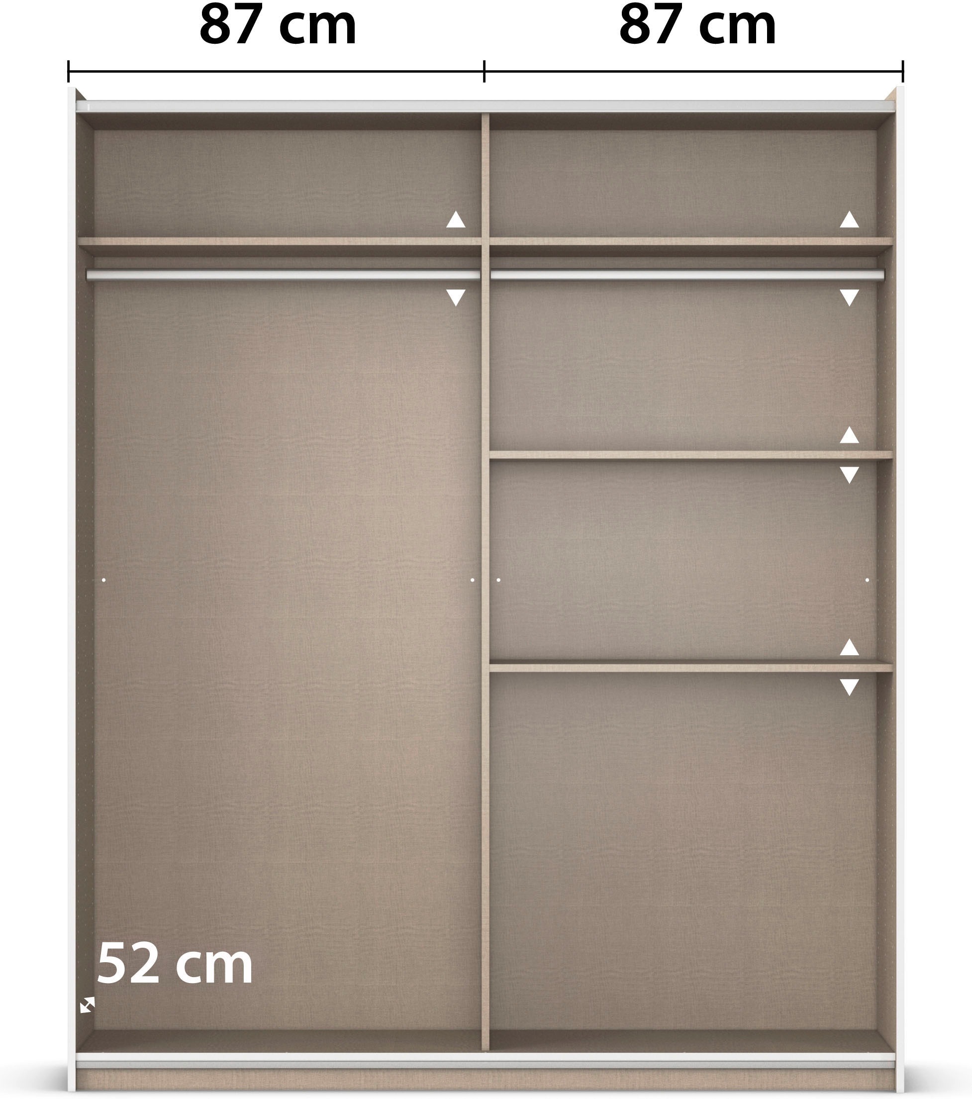 rauch Schwebetürenschrank »Kleiderschrank Schrank Garderobe Garderobenschrank Wäscheschrank NEO«, (in 3 verschiedenen Ausstattungen BASIC/CLASSIC/PREMIUM), mit großzügigem Stauraum und vielfältigen Farbkombinationen