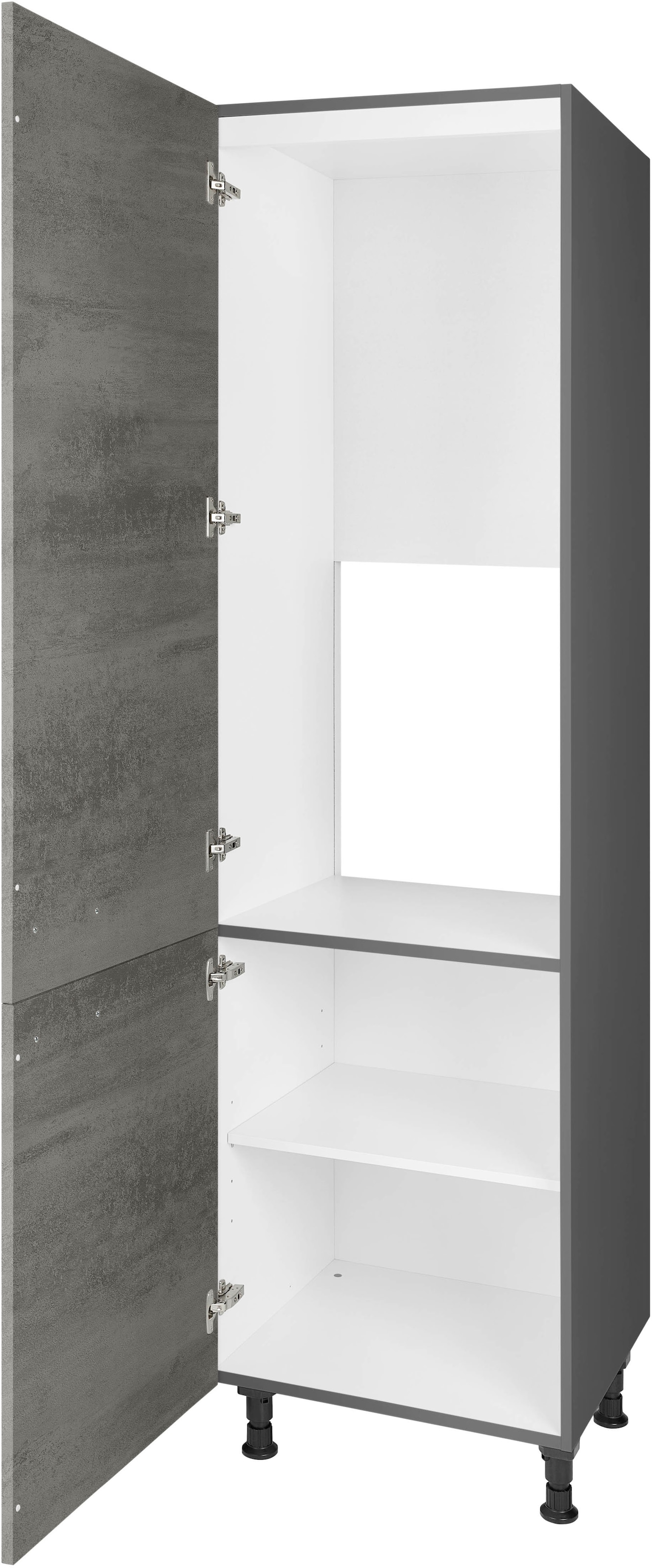 nobilia® Kühlumbauschrank »"Riva", mit zwei Türen und zusätzlichem Einlegeboden,«, vormontiert, Ausrichtung wählbar, Breite/Höhe: 60/216,6 cm
