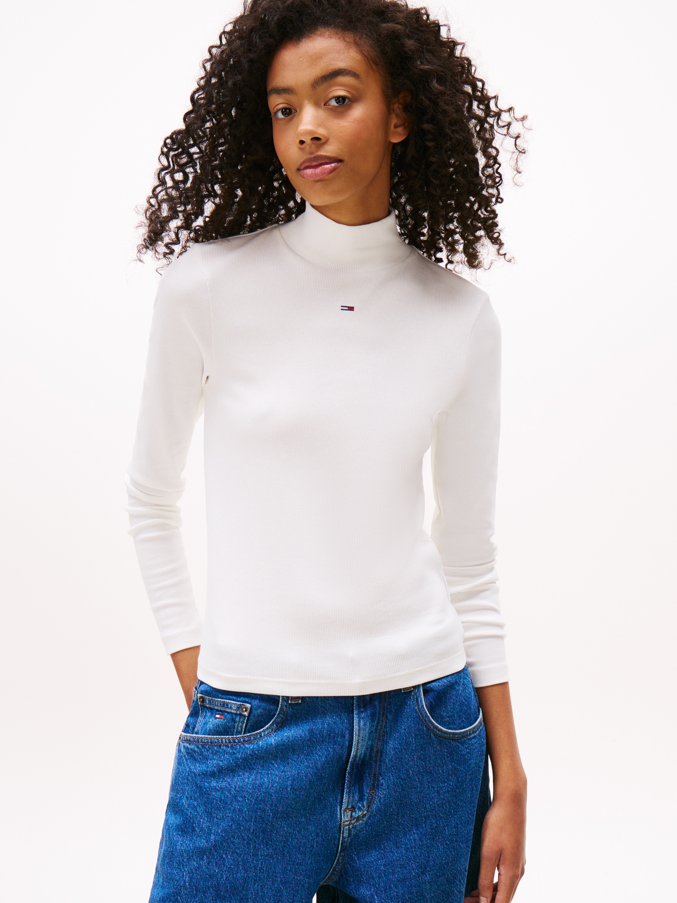 Tommy Jeans "TJW ESSENTIAL MOCK NECK" Baumwollmischung
